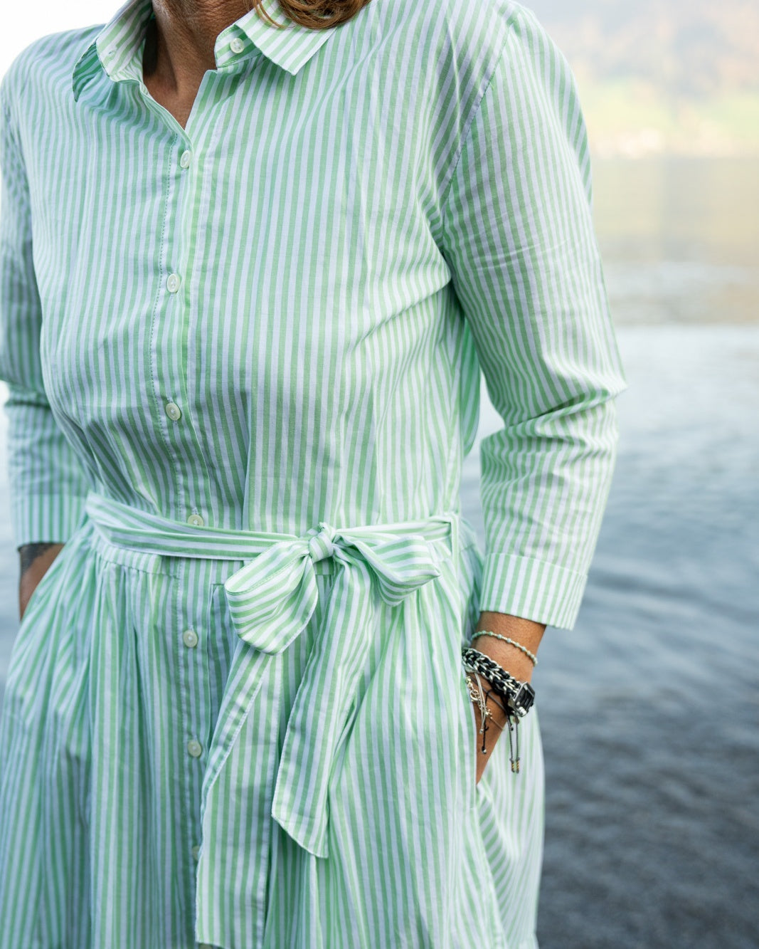 Robe d'été JADE Vert rayé (art. 2183D-J)