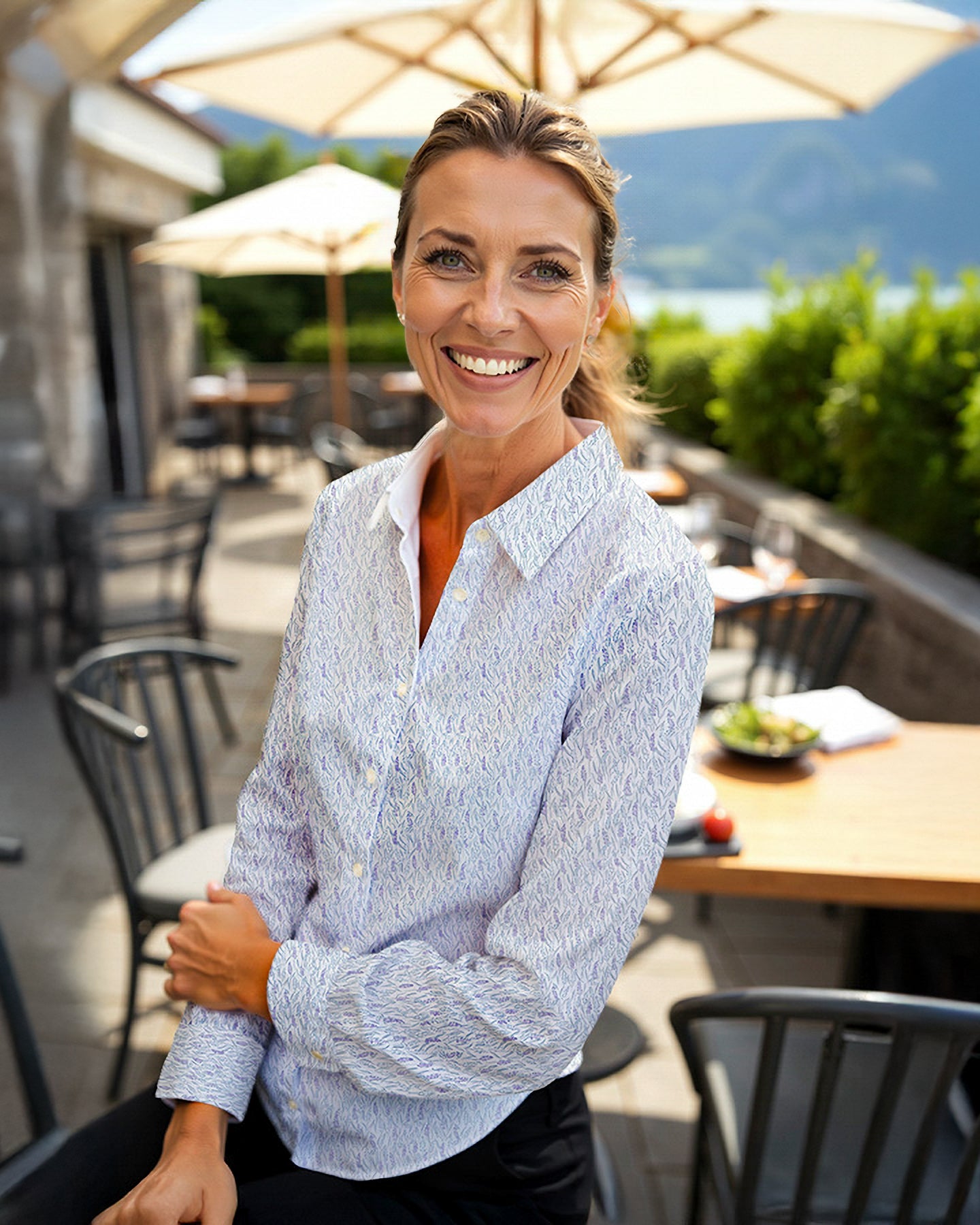 Blouse stretch SOPHIE avec imprimé floral violet-violet (art. 2125D-S)