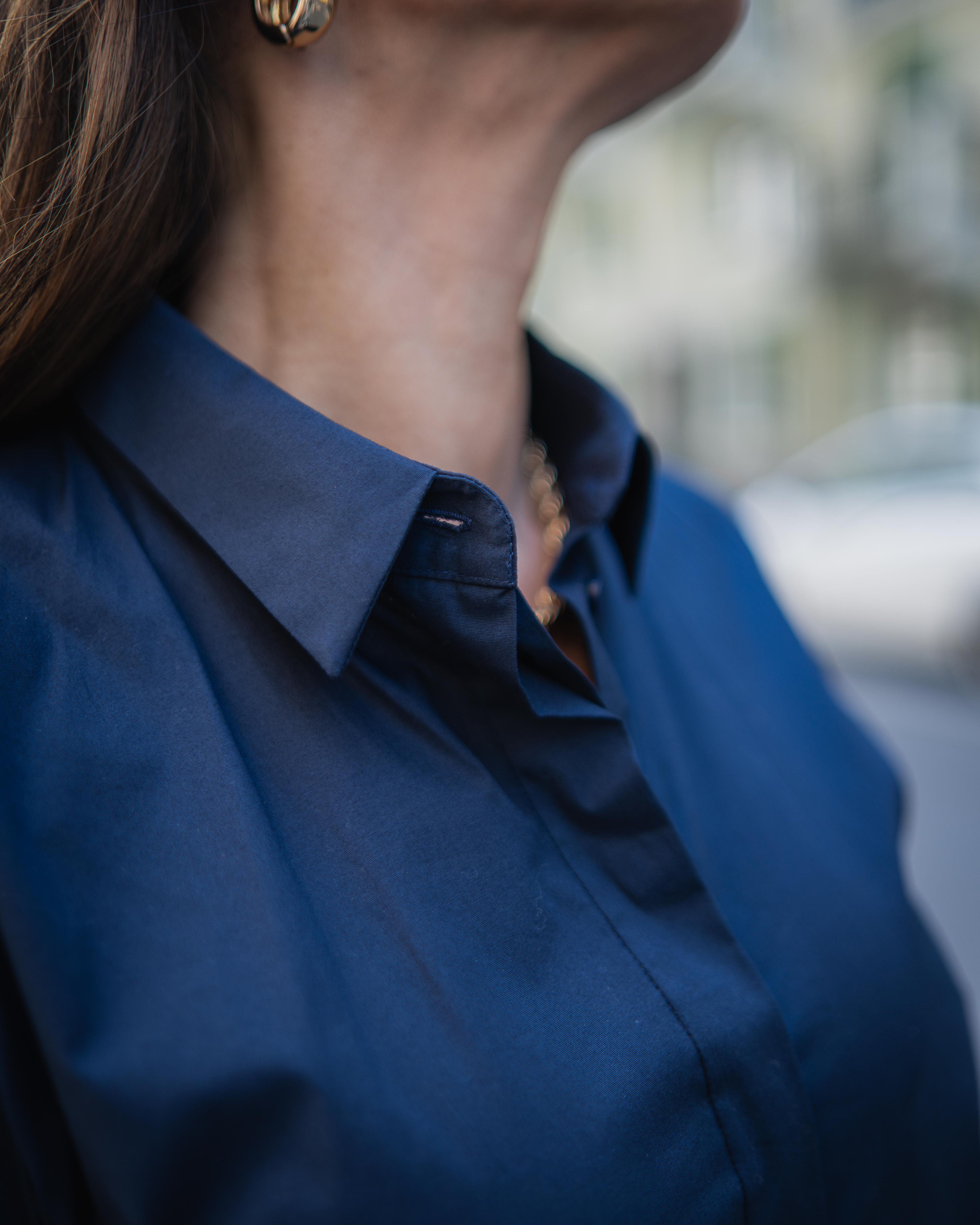 Blouse-robe ZOÉ en bleu foncé (art. 1003D-Z-LA)