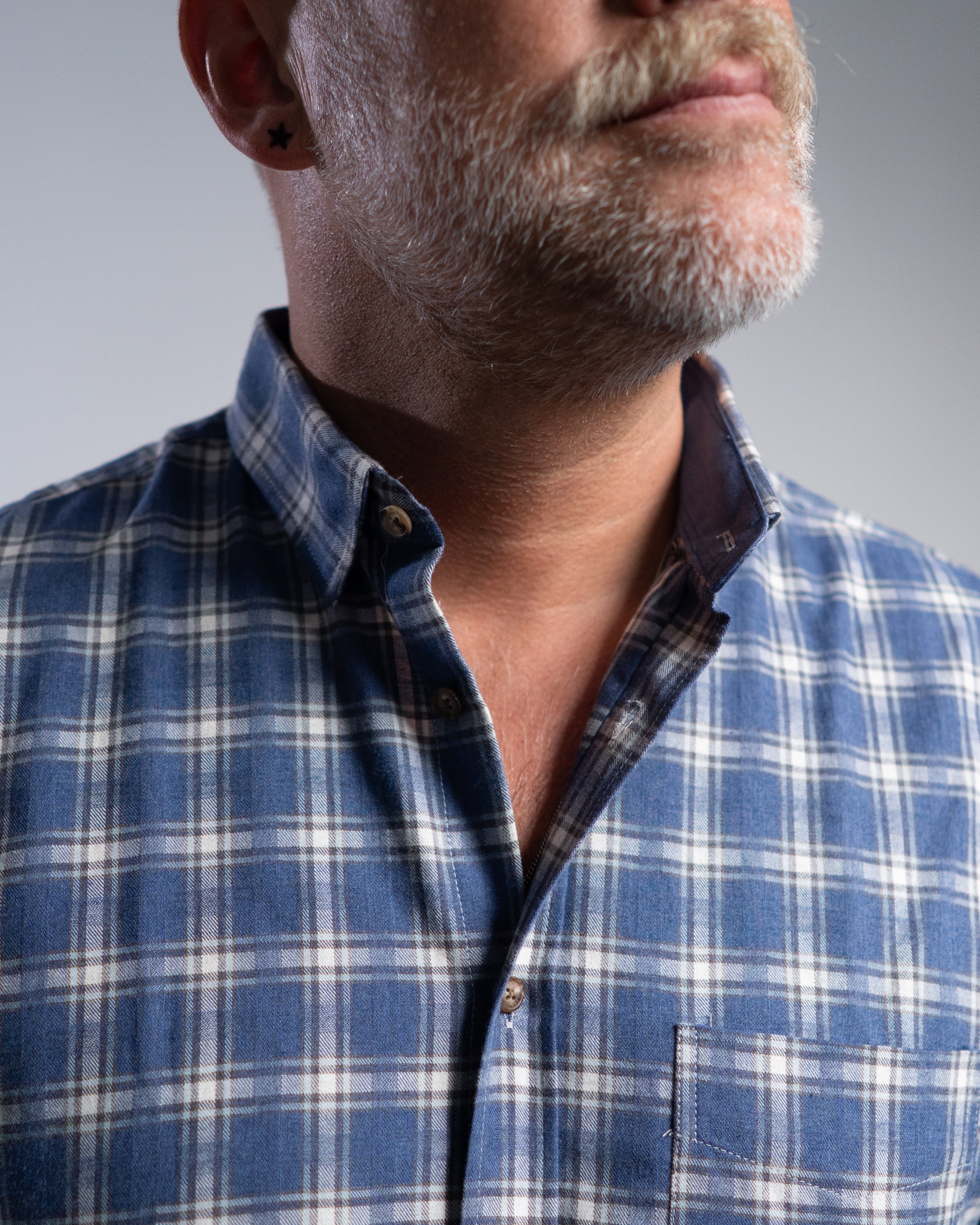 Flanellhemd mit Karomuster Blau (Art. 2369-C)