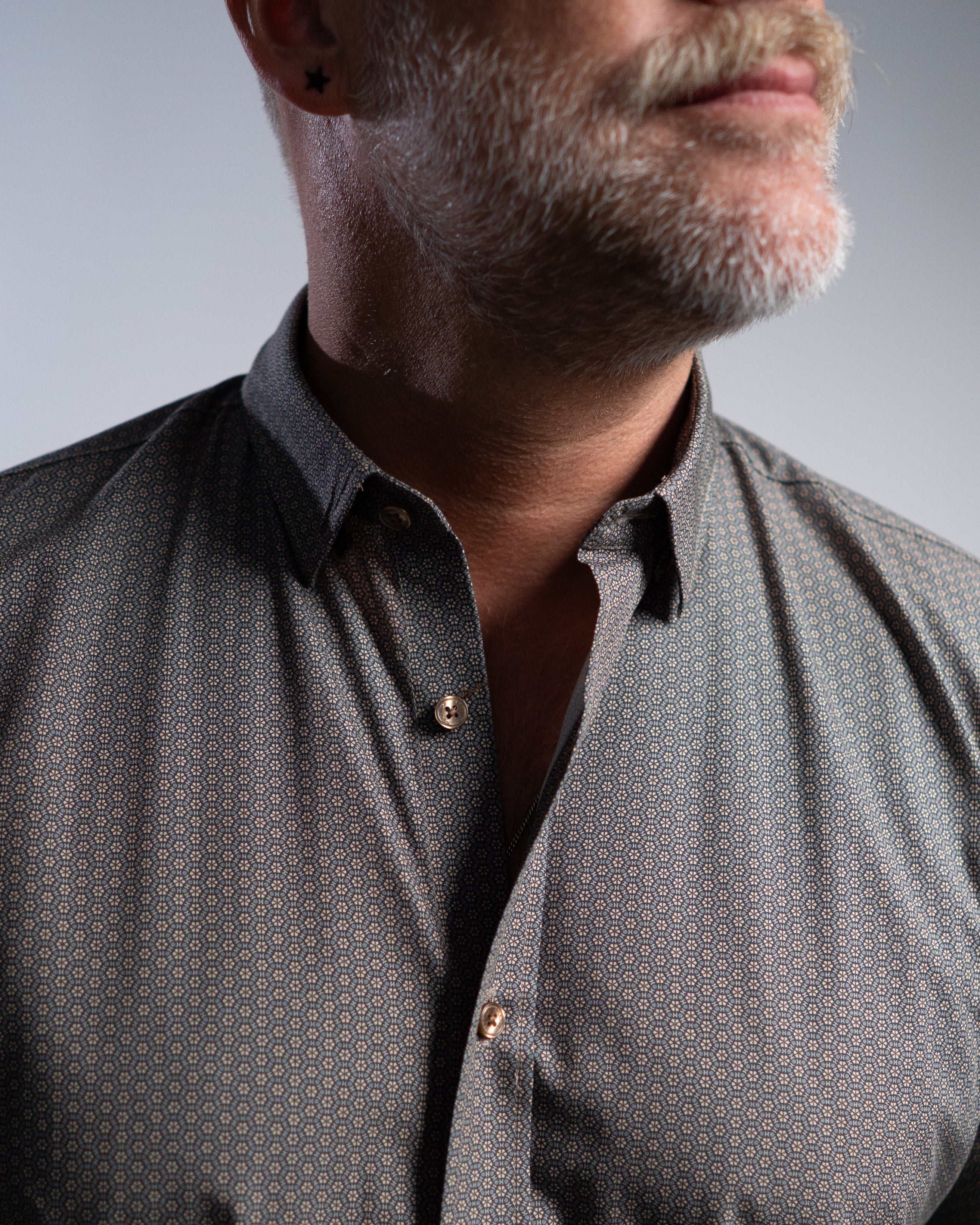 Chemise Freizeit avec motif graphique marron / beige (art. 2237-c)