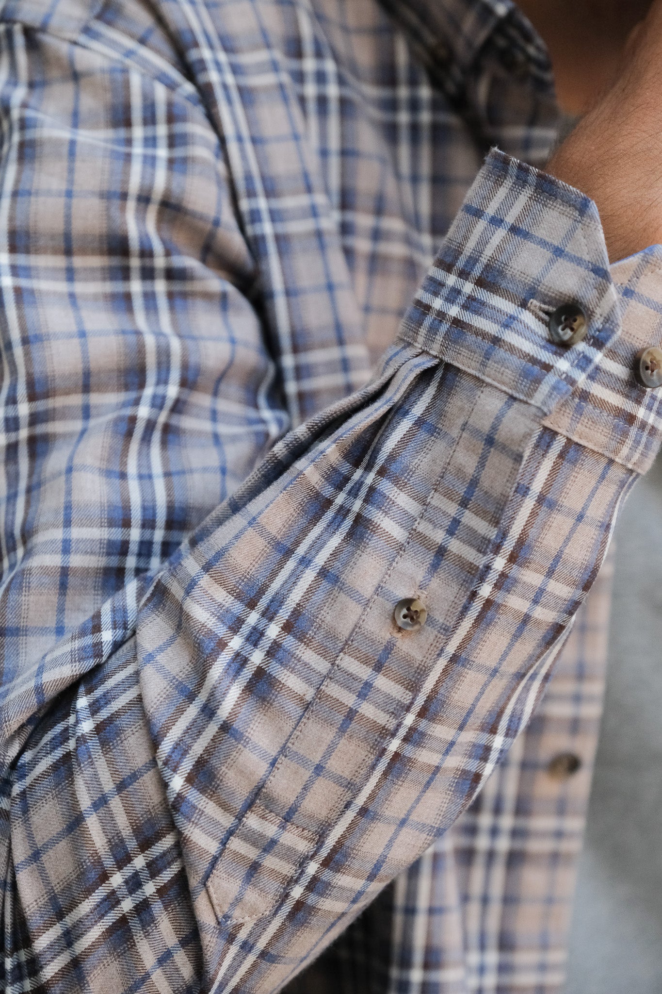Flanellhemd mit Karomuster Beige (Art. 2133-C)