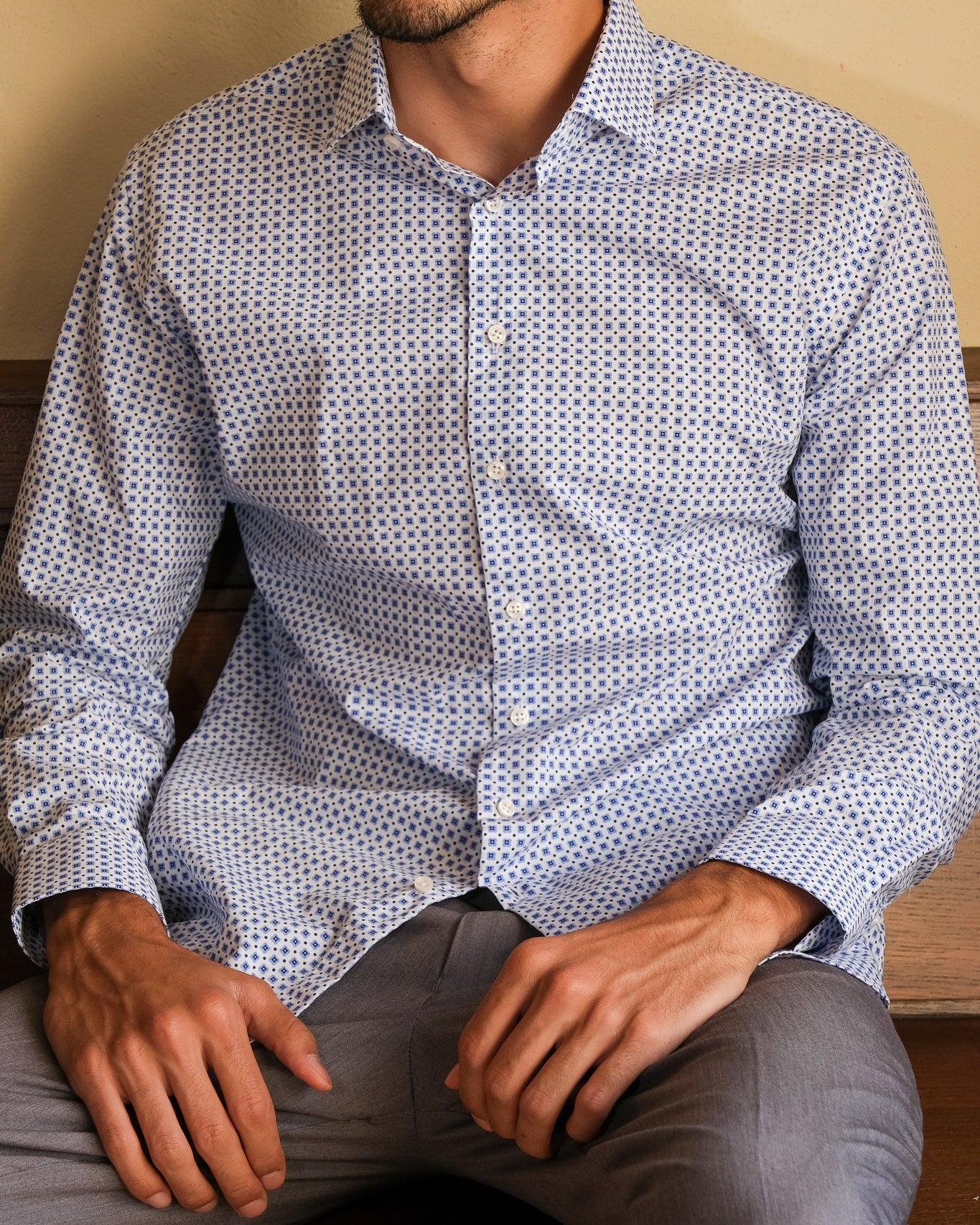 High-quality business shirt with print pattern Modern Fit (Art. 1162)