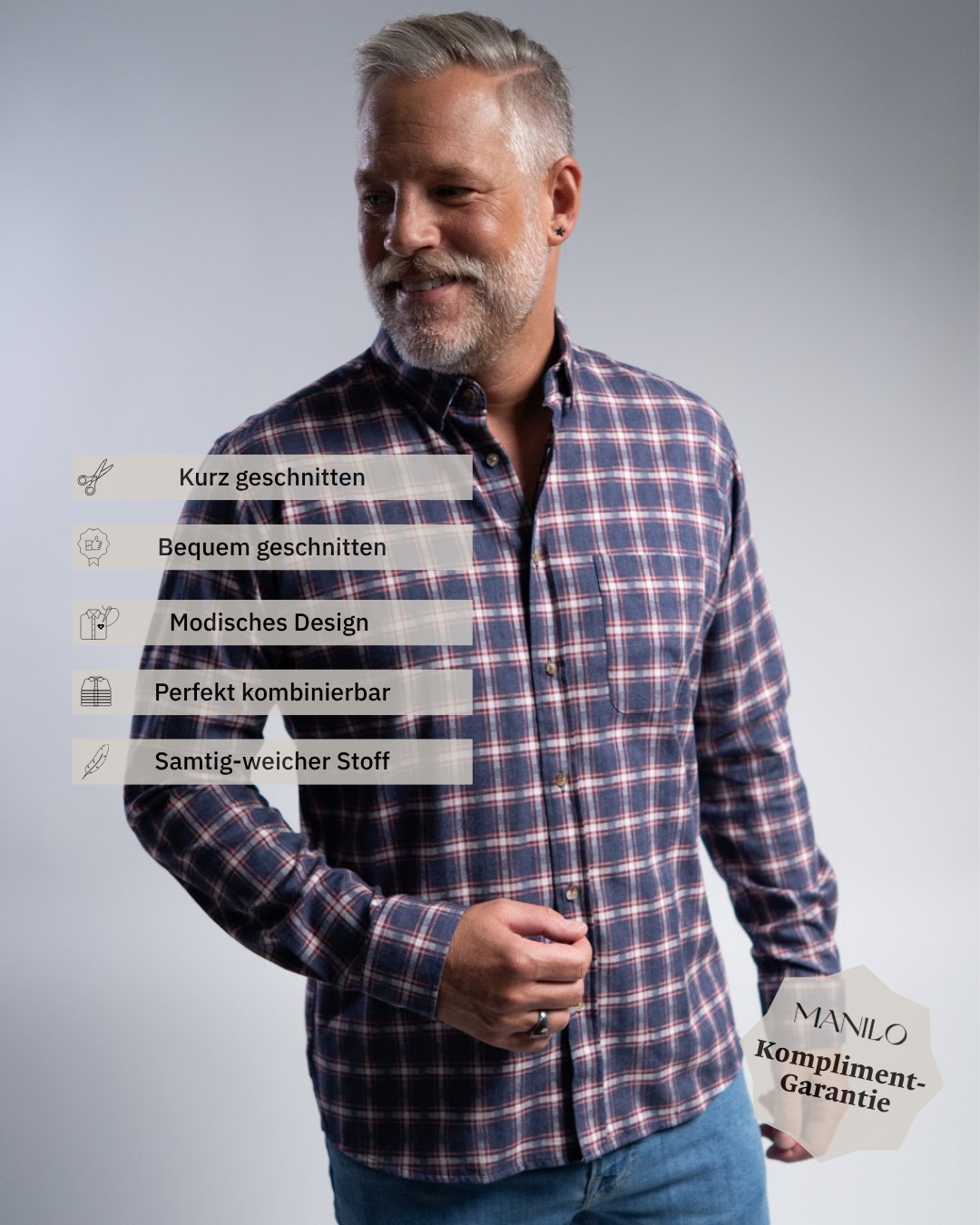 Flanella avec un ragoût rouge / bleu (Art. 2370-C)