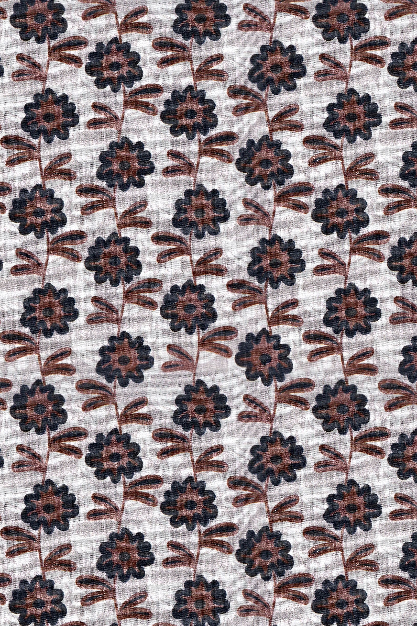 Oversize short-sleeved blouse MARIE with floral print in brown/blue (Art. 2114D-M)