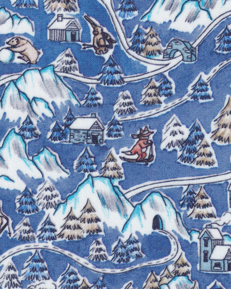 Casual shirt with winter panorama print (Art. 2355-C)