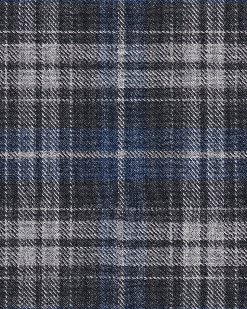 Flanellhemd mit Karomuster Blau/Grau (Art. 2376-C)