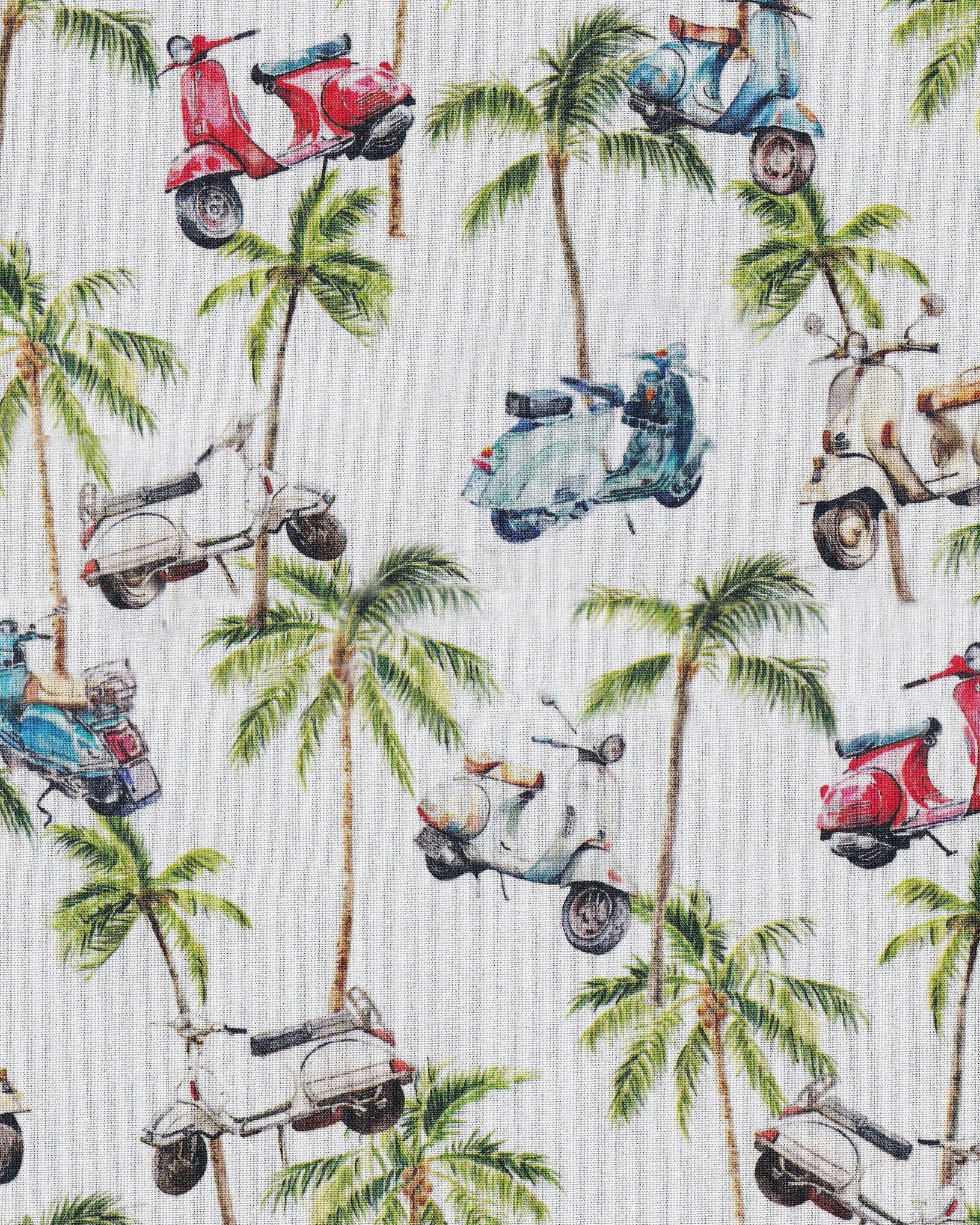 Freizeithemd mit Moped- & Palmen-Print (Art. 2531-C-KA)