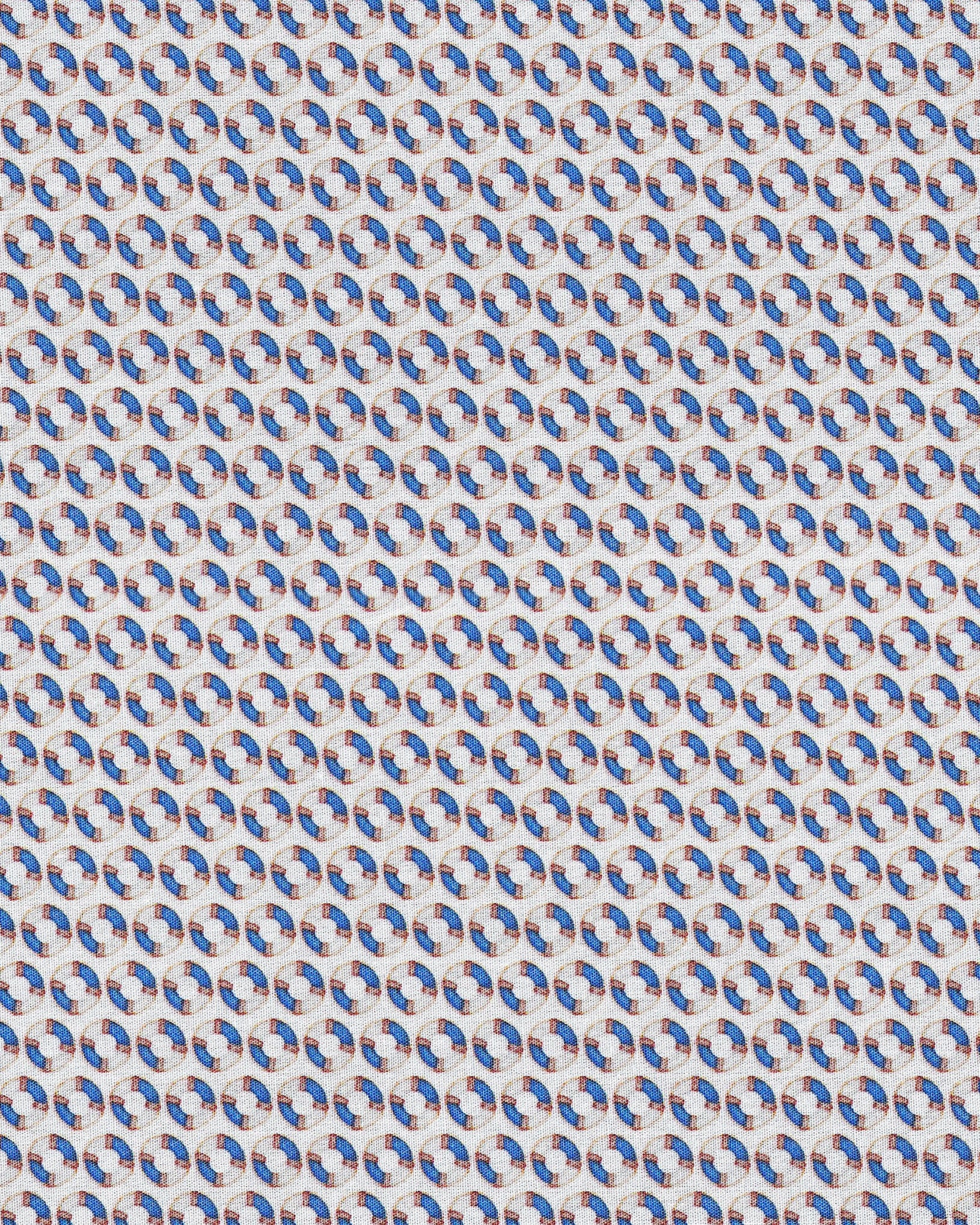 Chemise de loisirs avec imprimé bouées de sauvetage en blanc (art. 2533-C-KA)