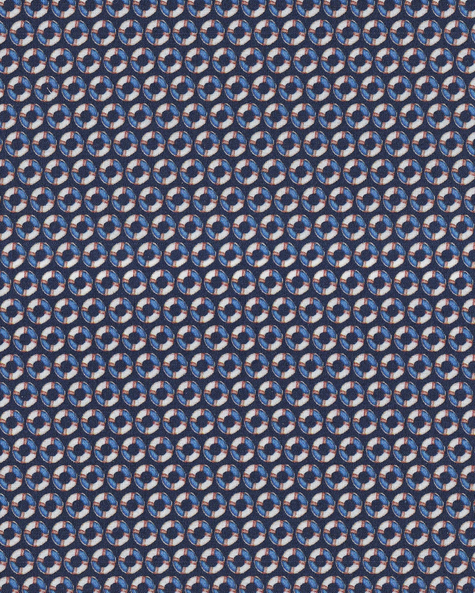 Freizeithemd mit Rettungsringe-Print in Blau (Art. 2534-C)
