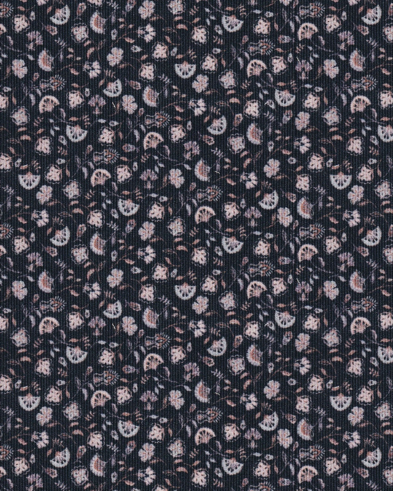 Cord-Hemd mit Blumenprint in Braun (Art. 2718-C)