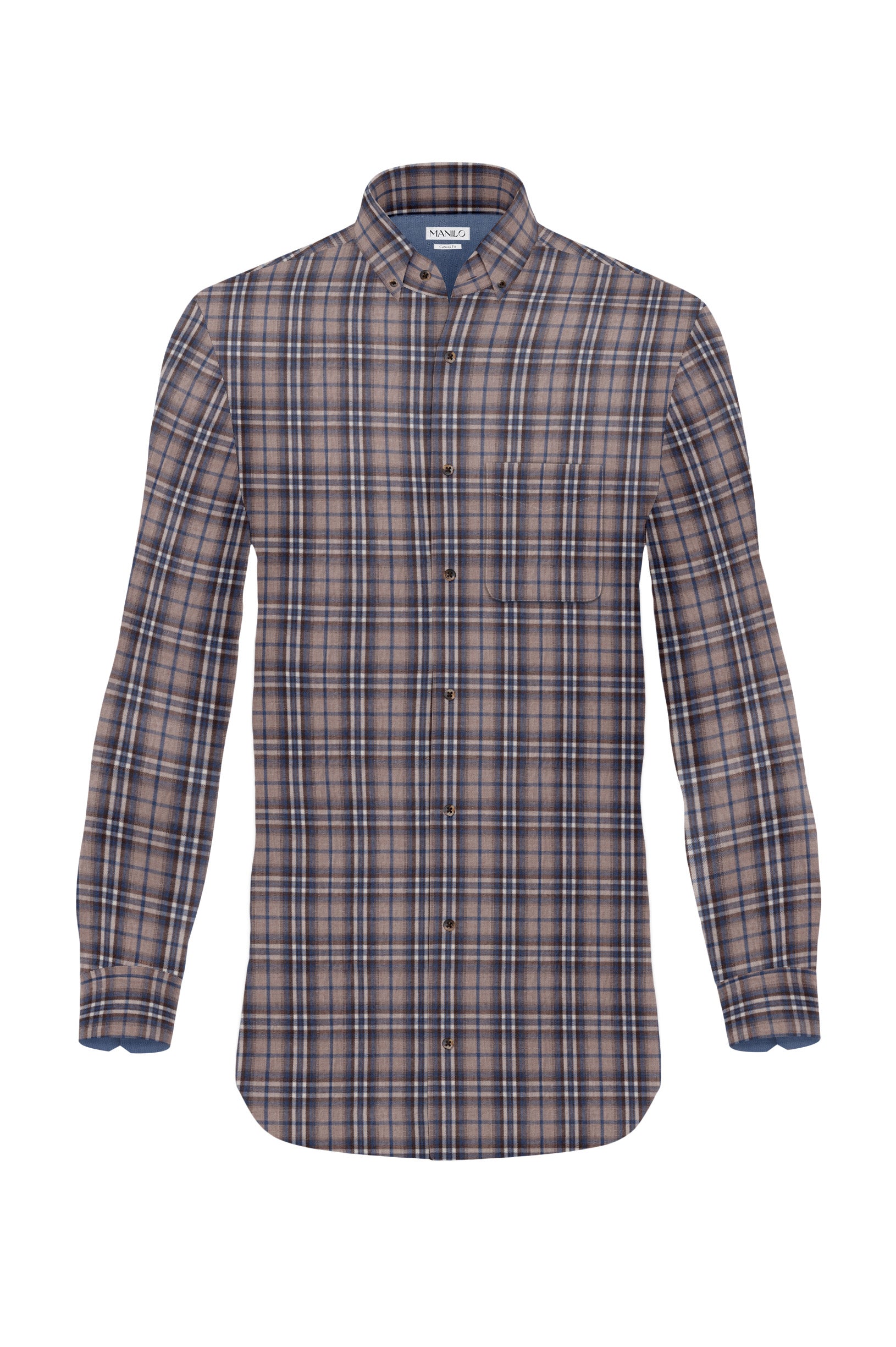 Flanellhemd mit Karomuster Beige (Art. 2133-C)