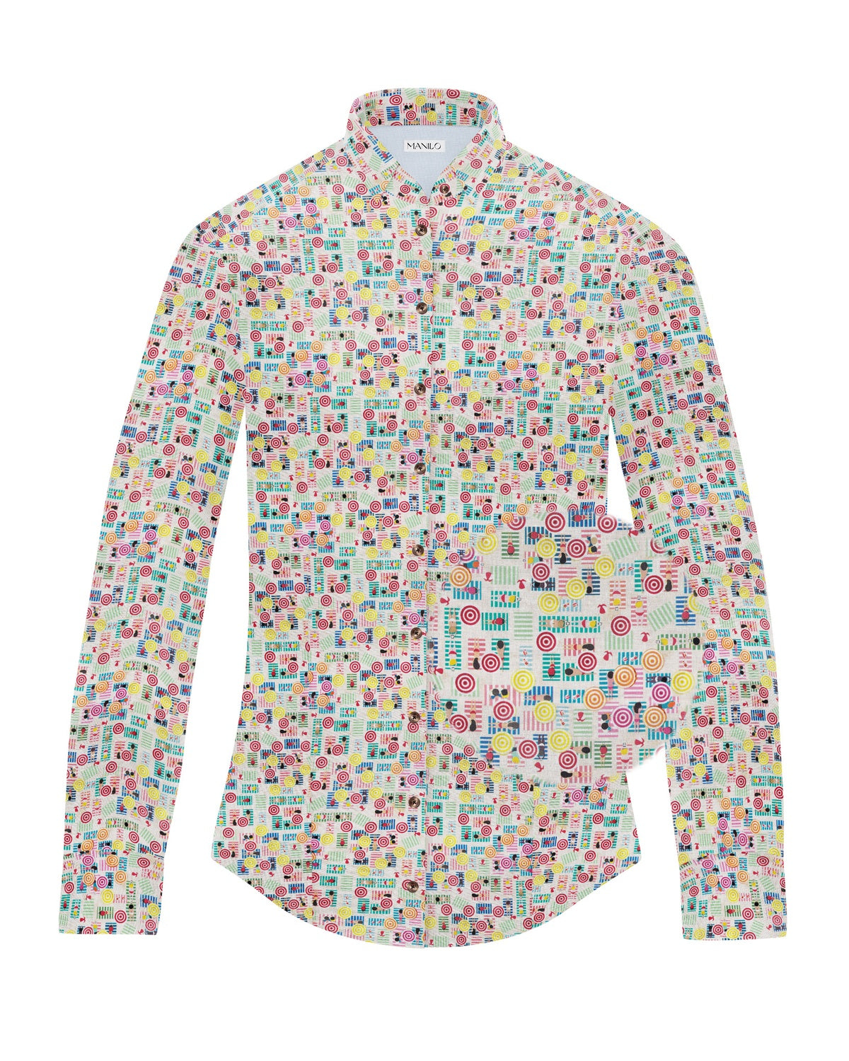 Stretch blouse SOPHIE with beach print (Art. 2134D-S)
