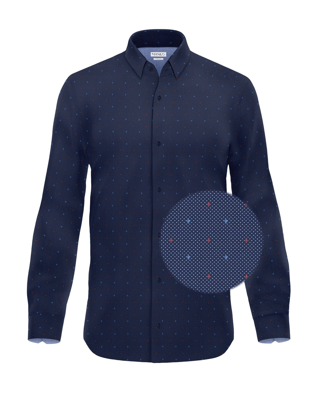 Casual shirt with graphic pattern dark blue (Art. 2234-C)