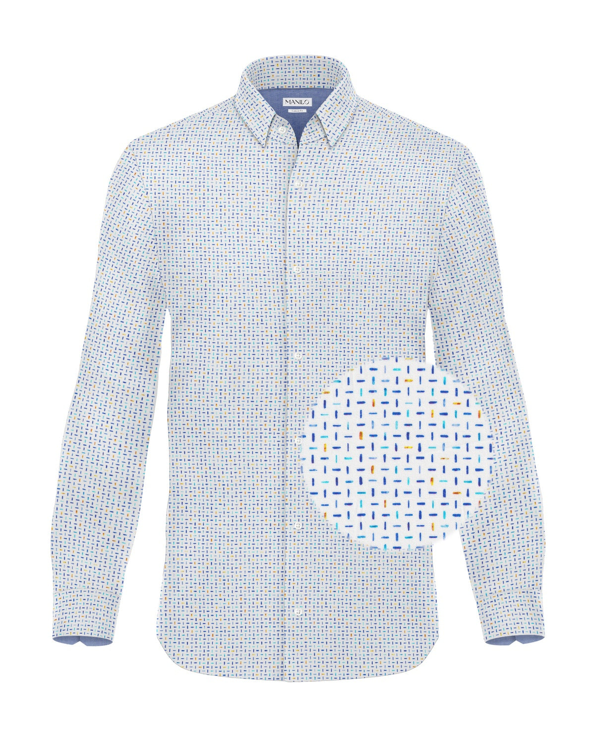 Casual shirt with graphic pattern white/colored (Art. 2236-C)