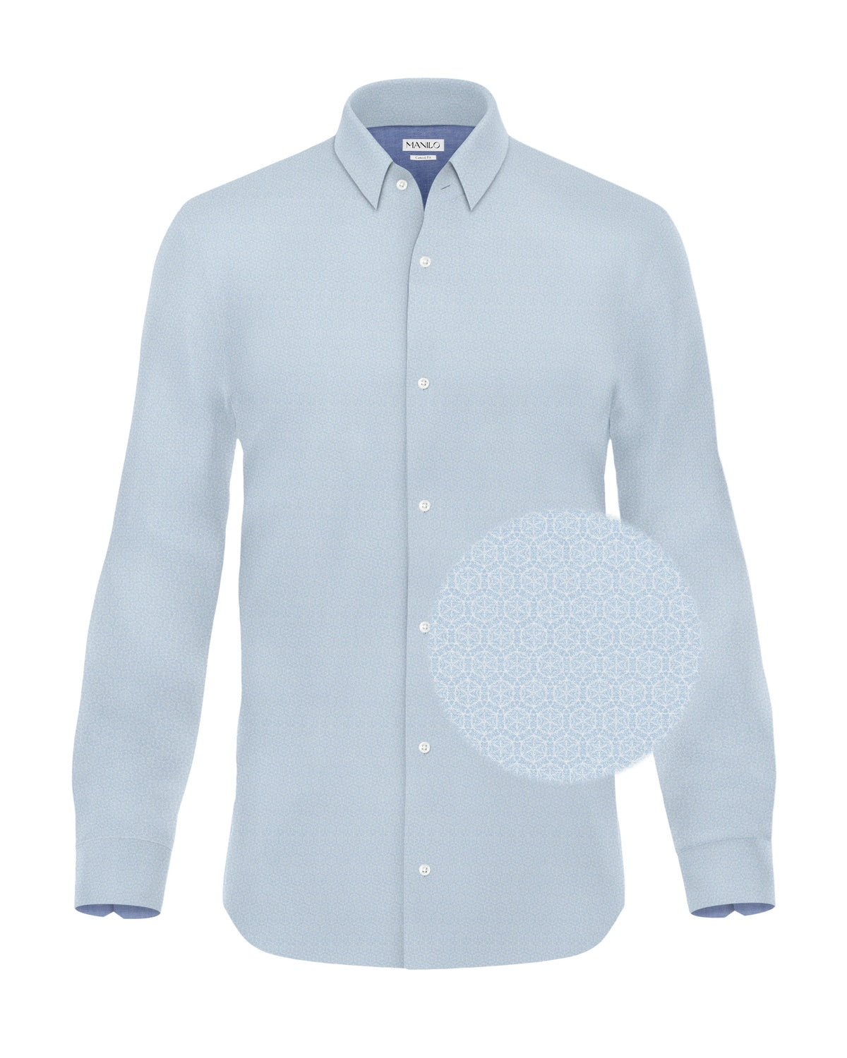 Casual shirt with graphic pattern in light blue (Art. 2239-C)