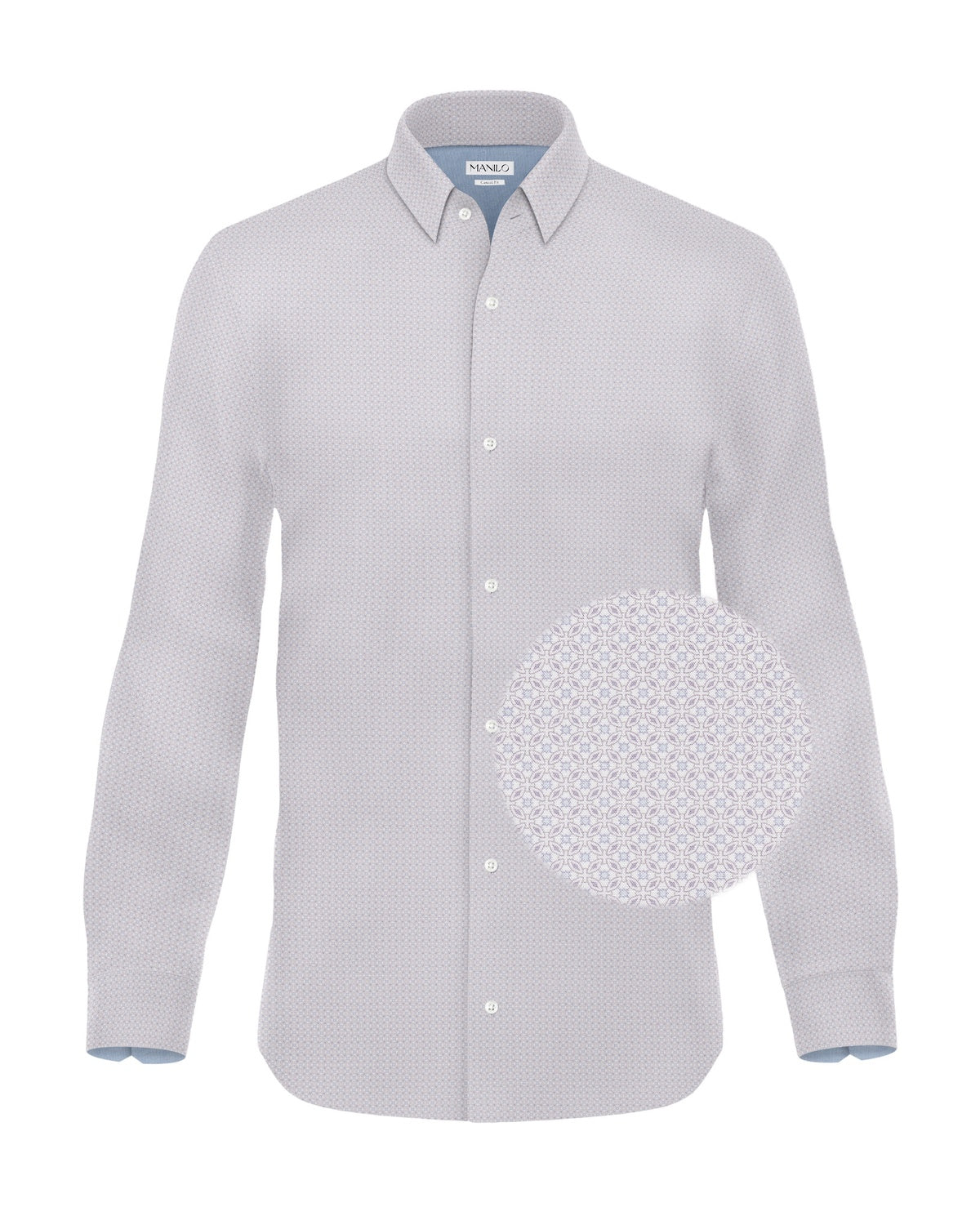 Casual shirt with graphic pattern in light gray (Art. 2240-C)