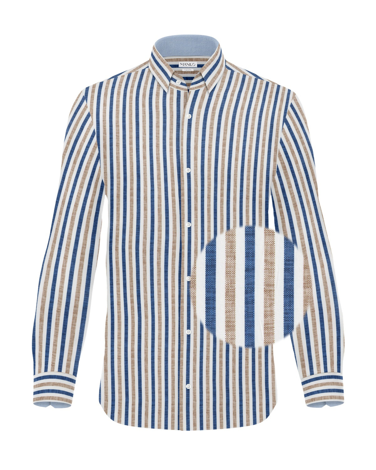 Chemise contre-rayon avec des rayures en beige / bleu (art. 2242-c)