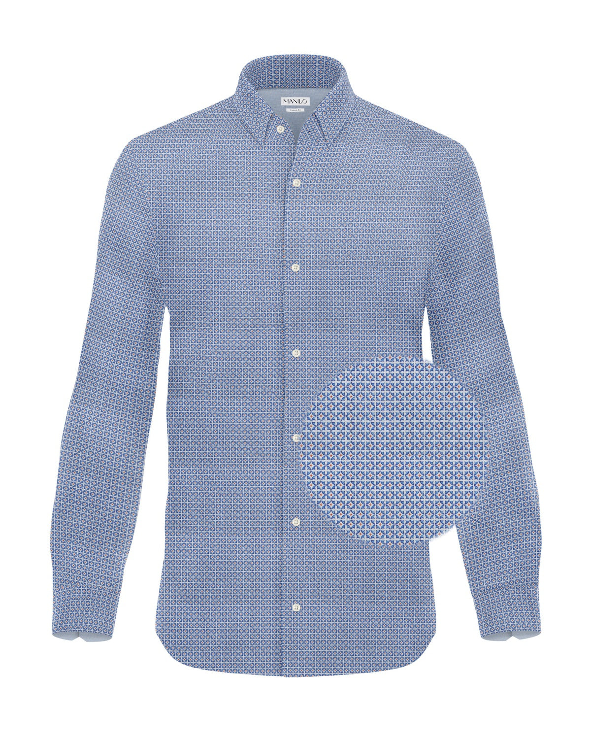 Casual shirt with blue graphic print (Art. 2514-C)