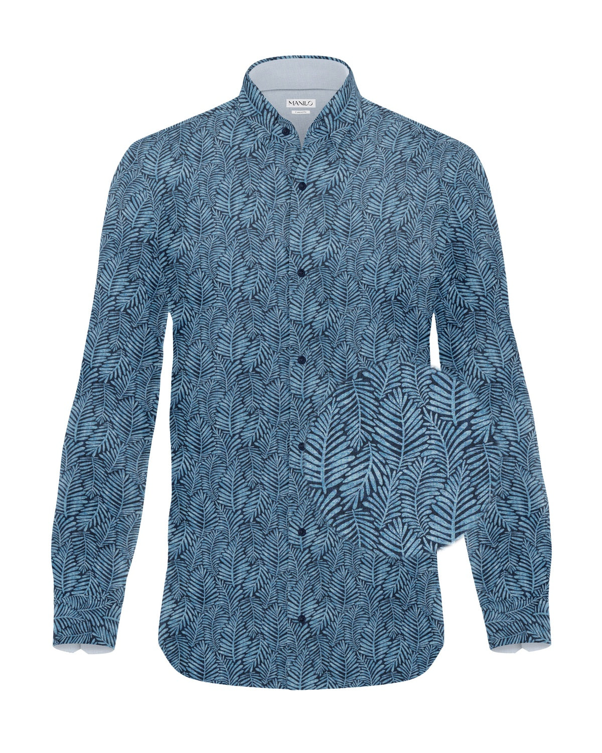 Casual shirt with graphic print in blue (Art. 2517-C)