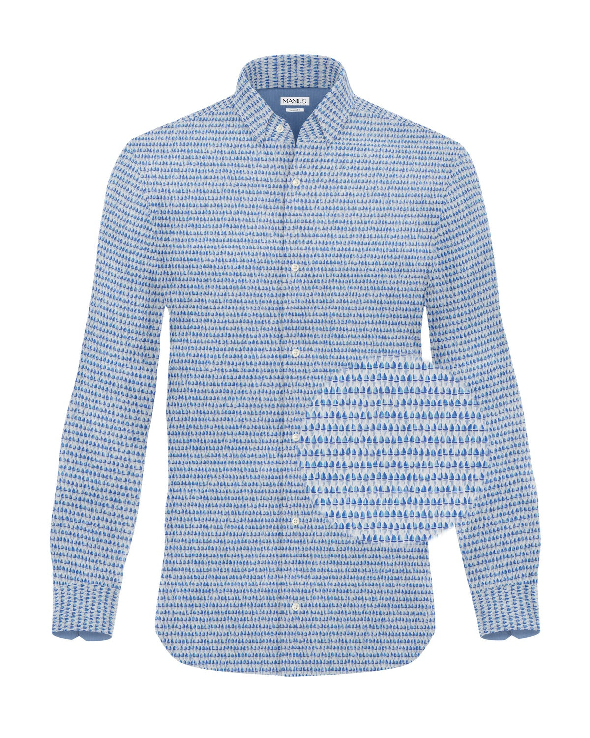 Casual shirt with sailing ship print (Art. 2527-C-KA)