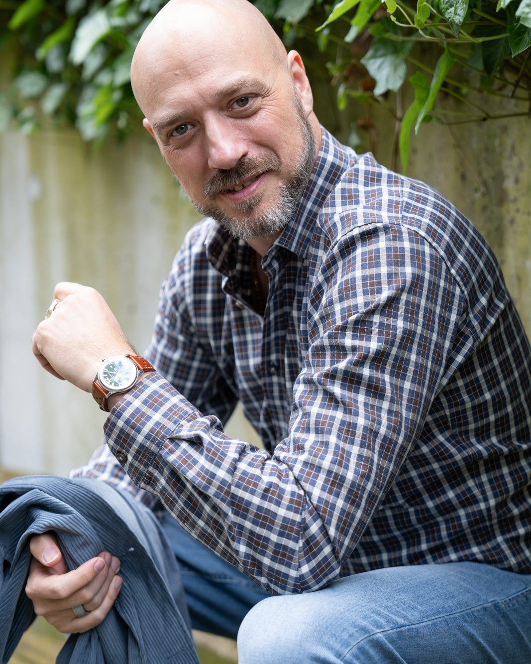 Chemise Flanel avec des styles de marron / bleu (art. 2365-C)