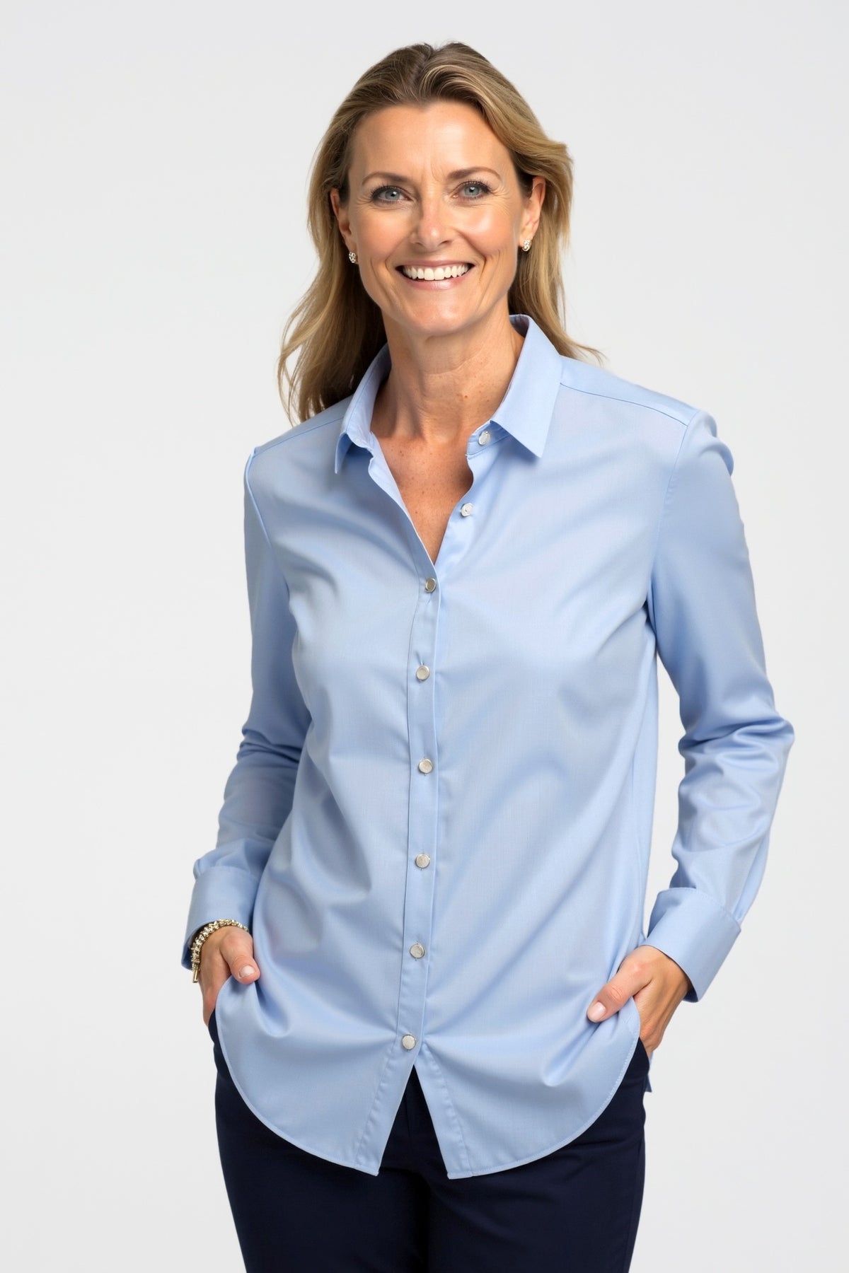 Blouse stretch SOPHIE en bleu (art. 1006D-S)