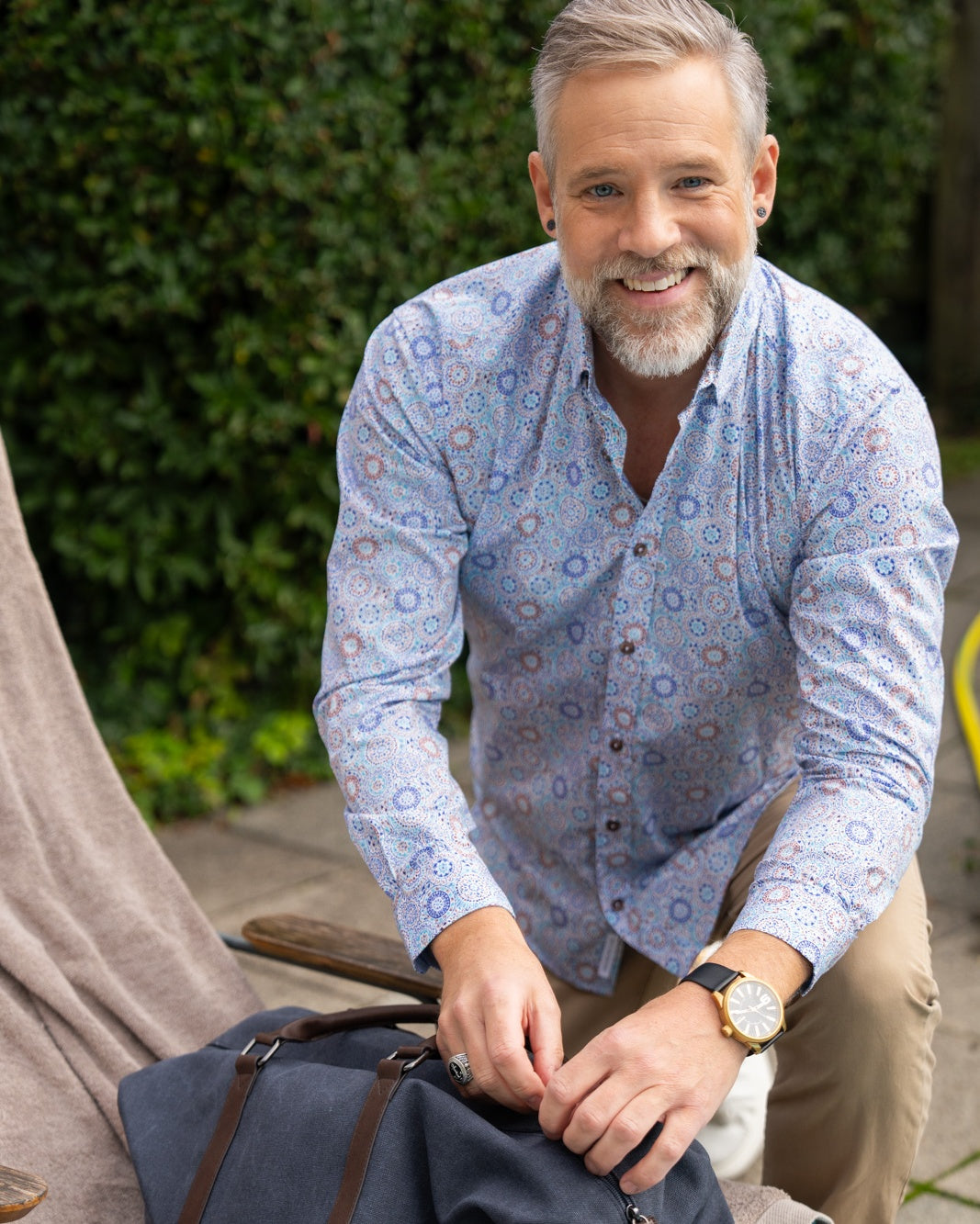 Freizeithemd mit farbigem Grafikprint (Art. 2513-C)