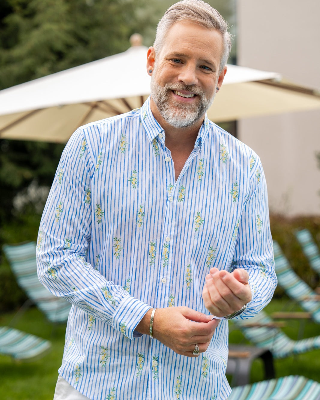 Freizeithemd mit Zitronen-Print (Art. 2530-C)