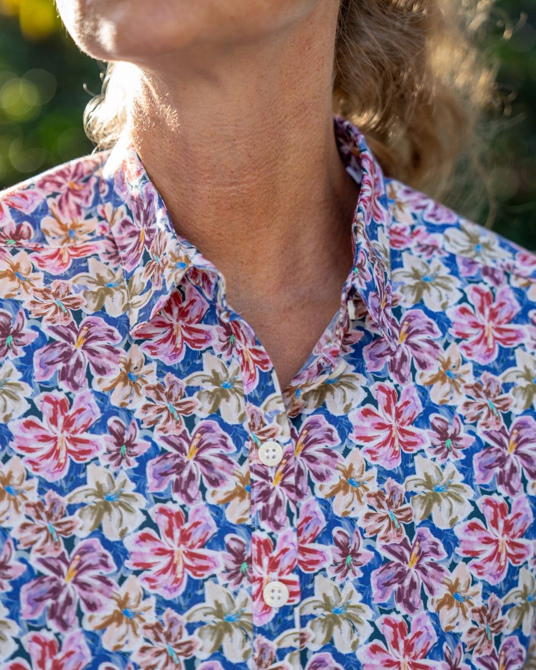 Blouse stretch SOPHIE avec imprimé floral en violet (art. 2118D-S)