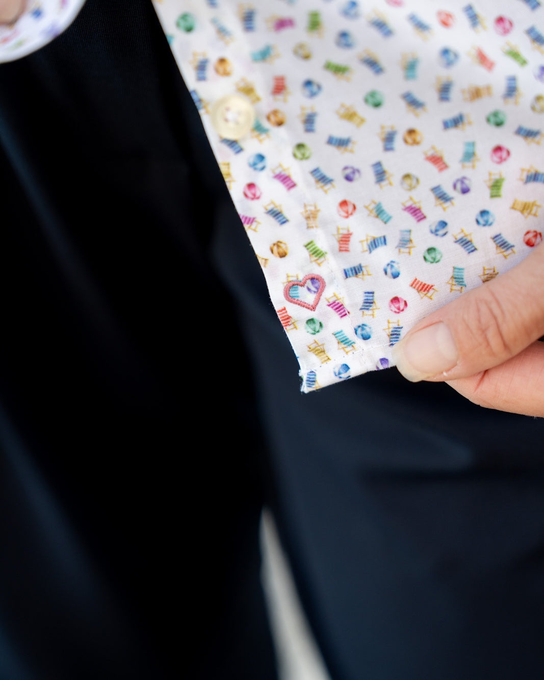 Stretch blouse SOPHIE with deckchair print (Art. 2133D-S)