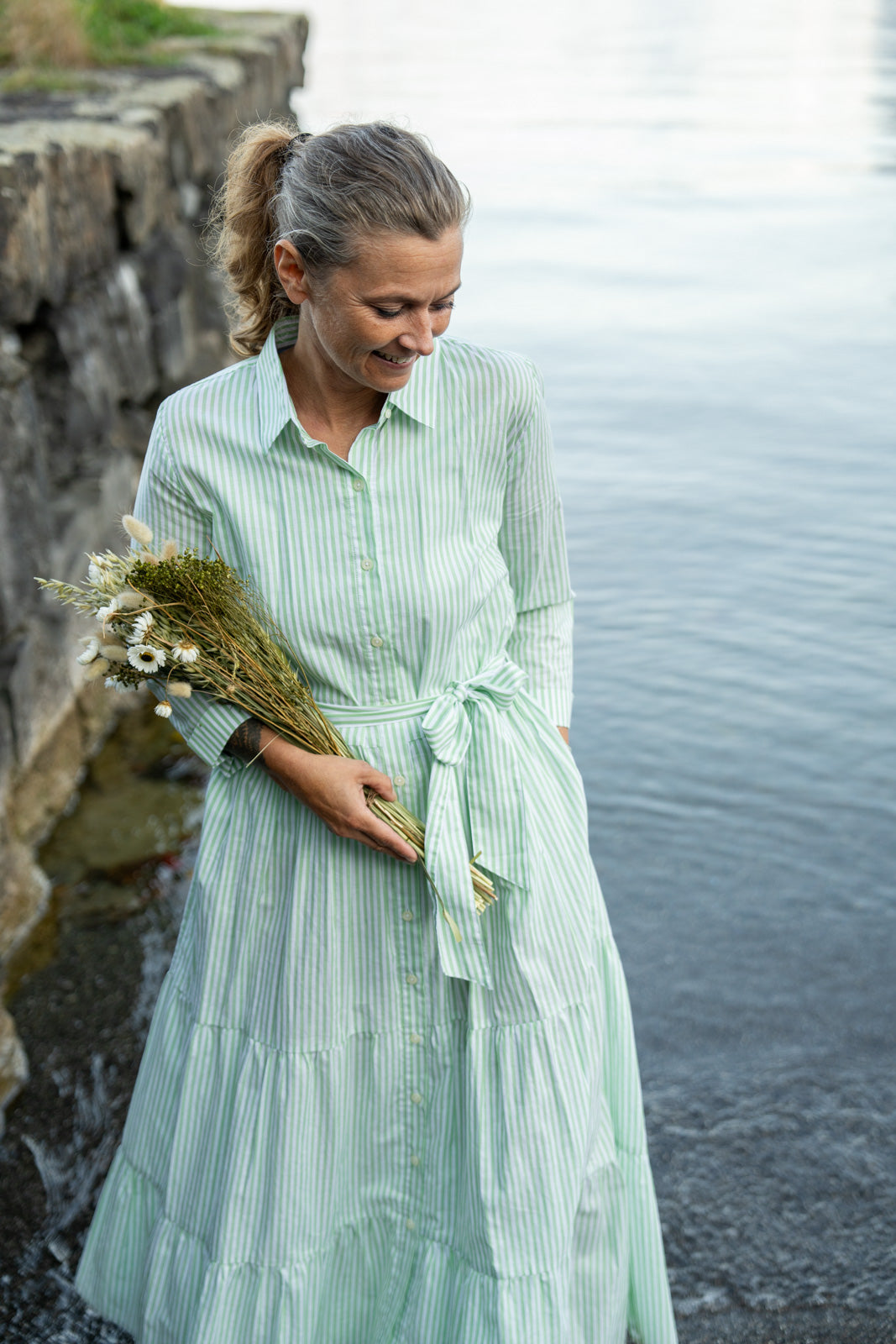 Sommerkleid JADE Grün gestreift (Art. 2183D-J)