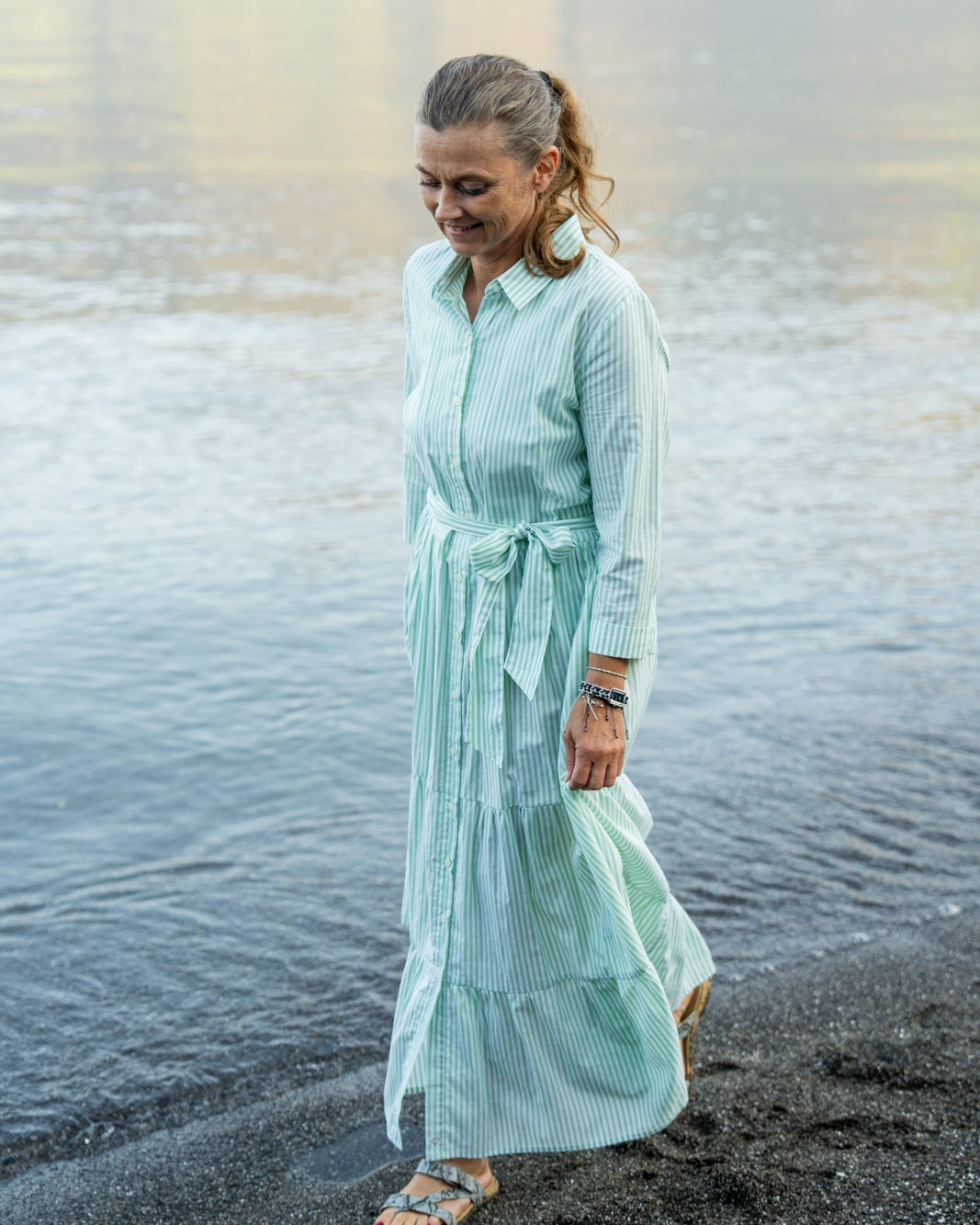 Sommerkleid JADE Grün gestreift (Art. 2183D-J)