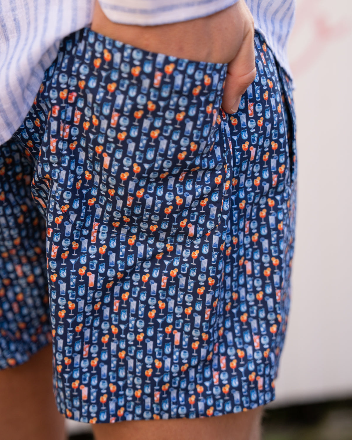 Swim shorts with cocktail print (2843-ST)