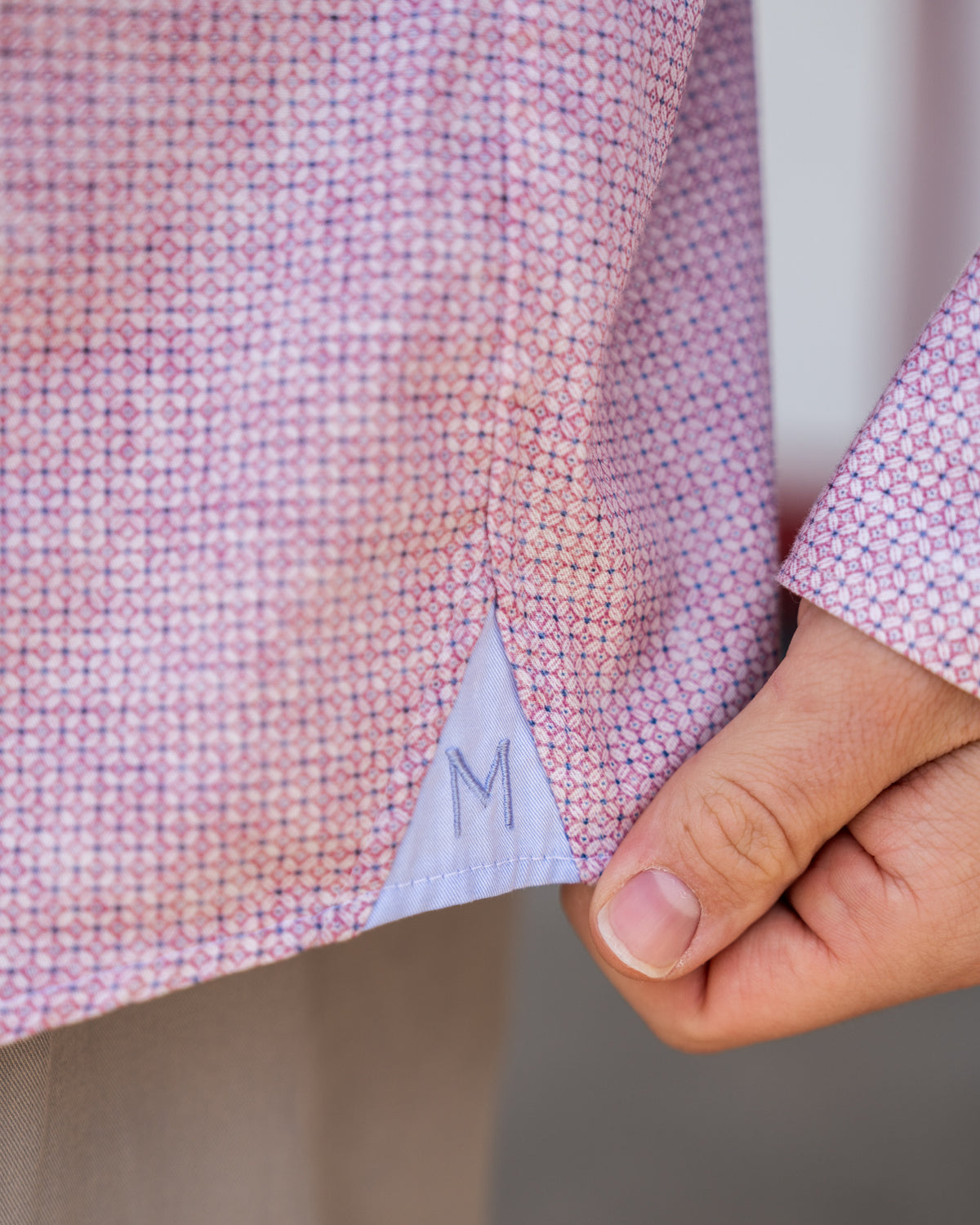 Freizeithemd Langarm mit Printmuster in Rosa (2811-C)