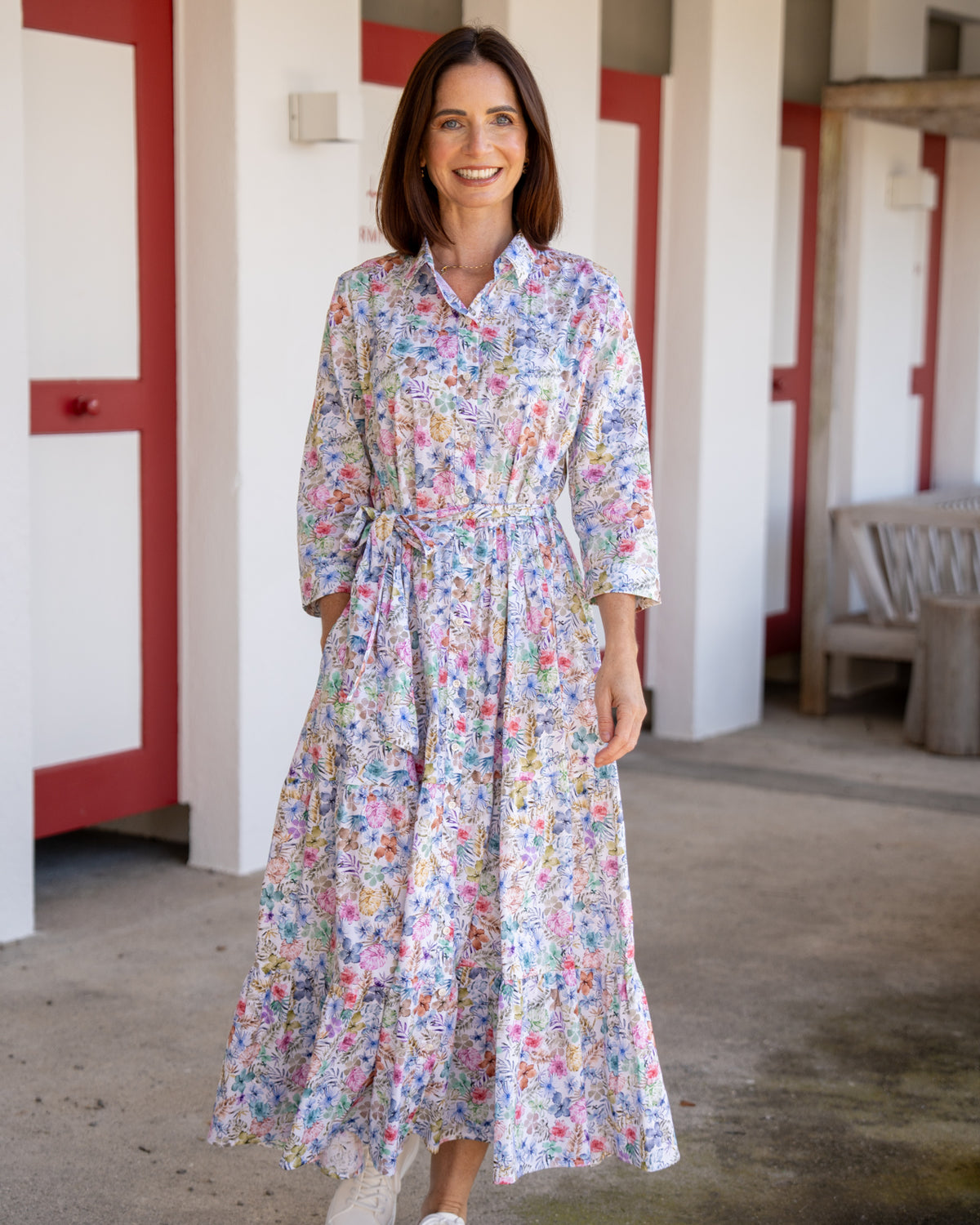 JADE summer dress with colorful floral print (2301D-J)