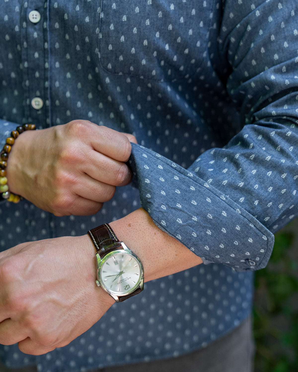 Denimhemd Langarm mit Printmuster (3091-C)