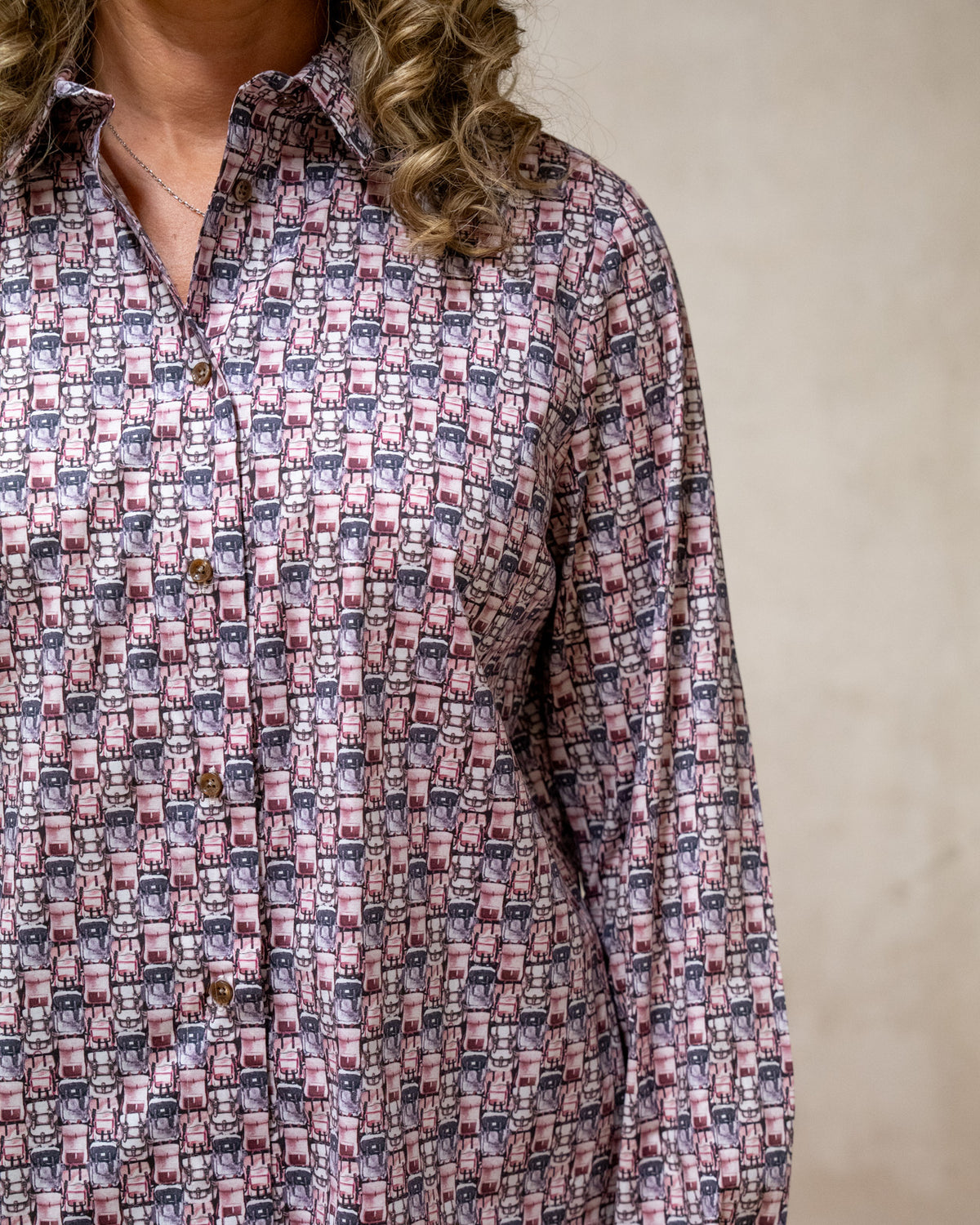 Boxy Bluse GABRIELLE mit Rucksack Print (2544D-G)