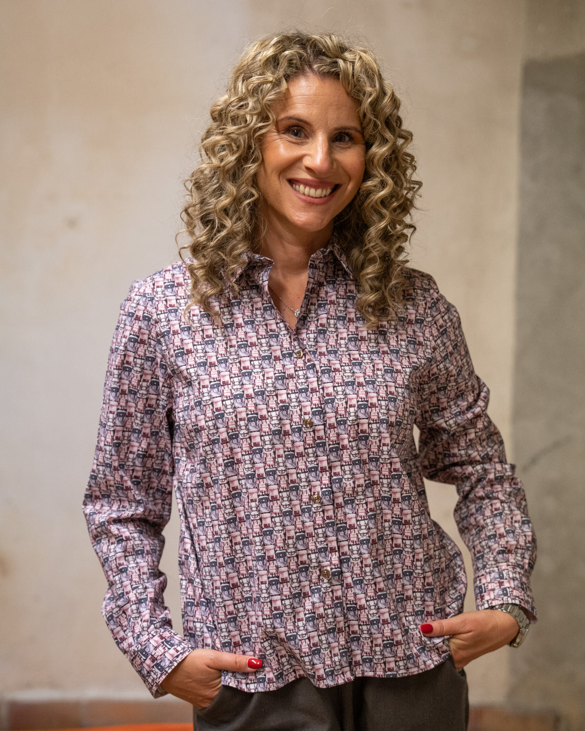Boxy Bluse GABRIELLE mit Rucksack Print (2544D-G)