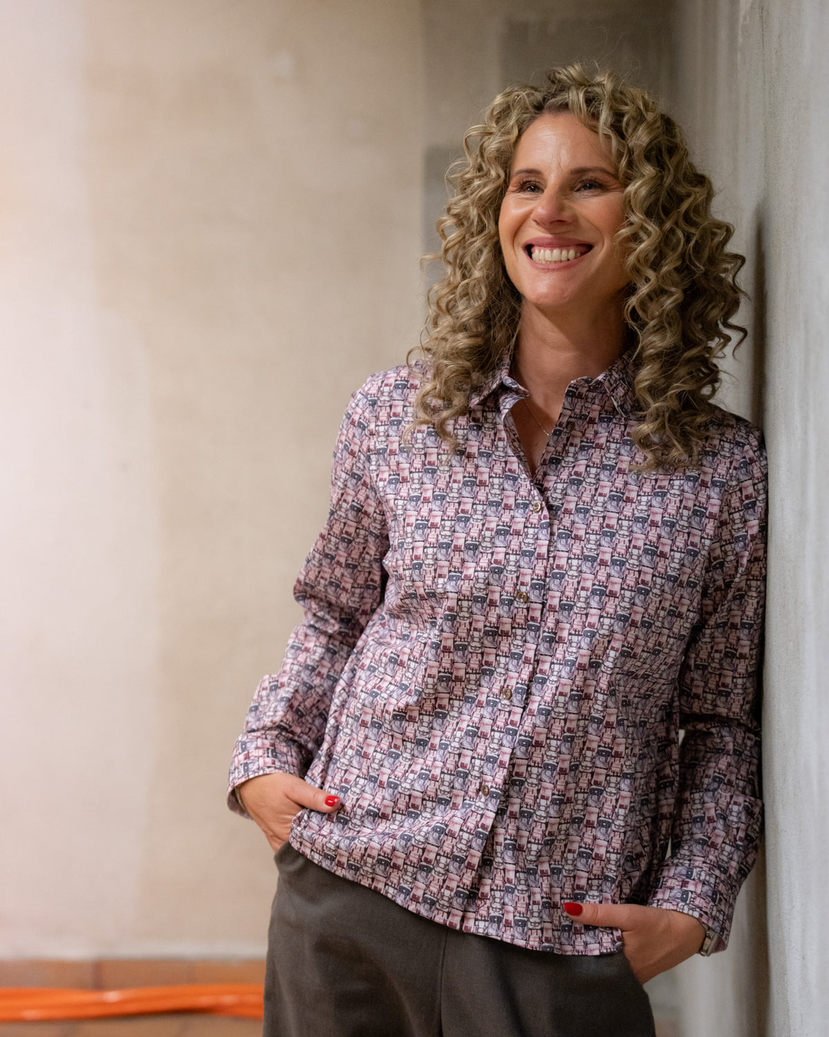 Boxy Bluse GABRIELLE mit Rucksack Print (2544D-G)