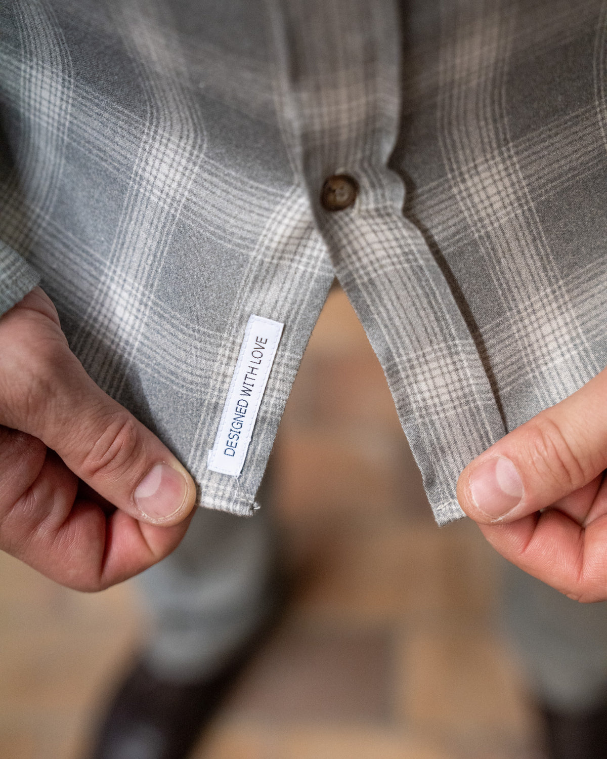 Flannel shirt long sleeve with check pattern Beige (3061-C)