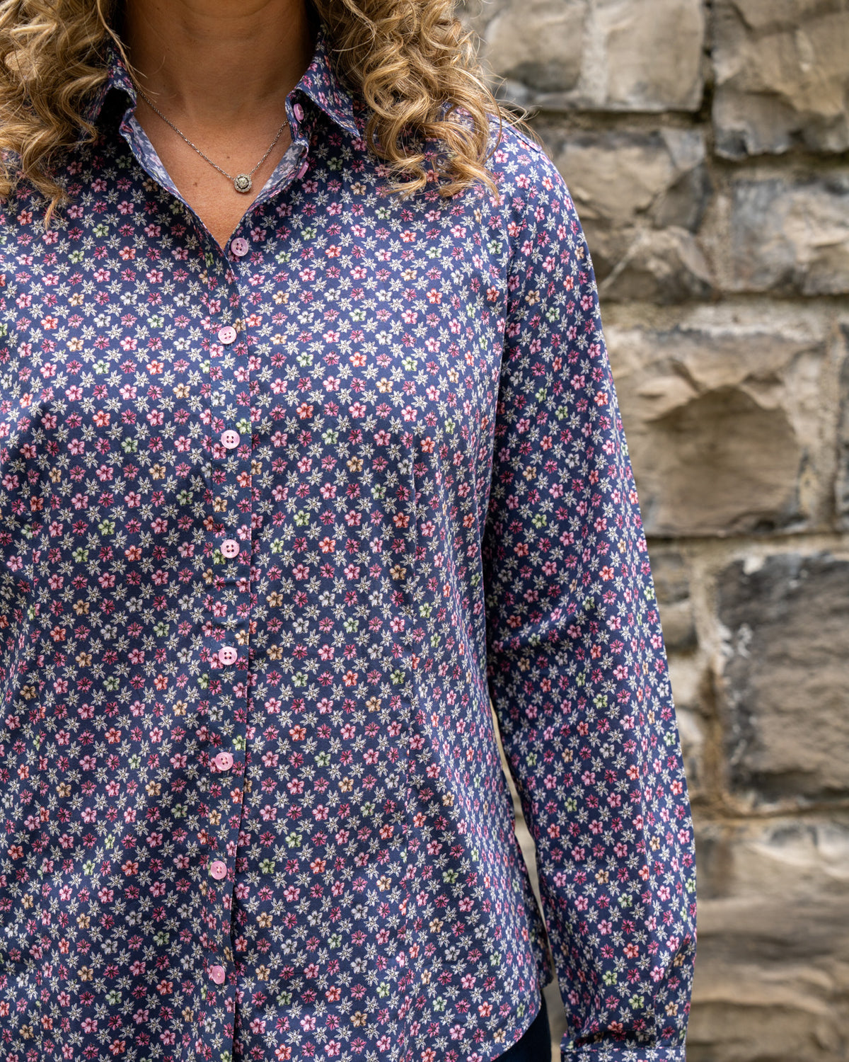 Stretch Bluse SOPHIE mit Edelweiss Print (2548D-S)