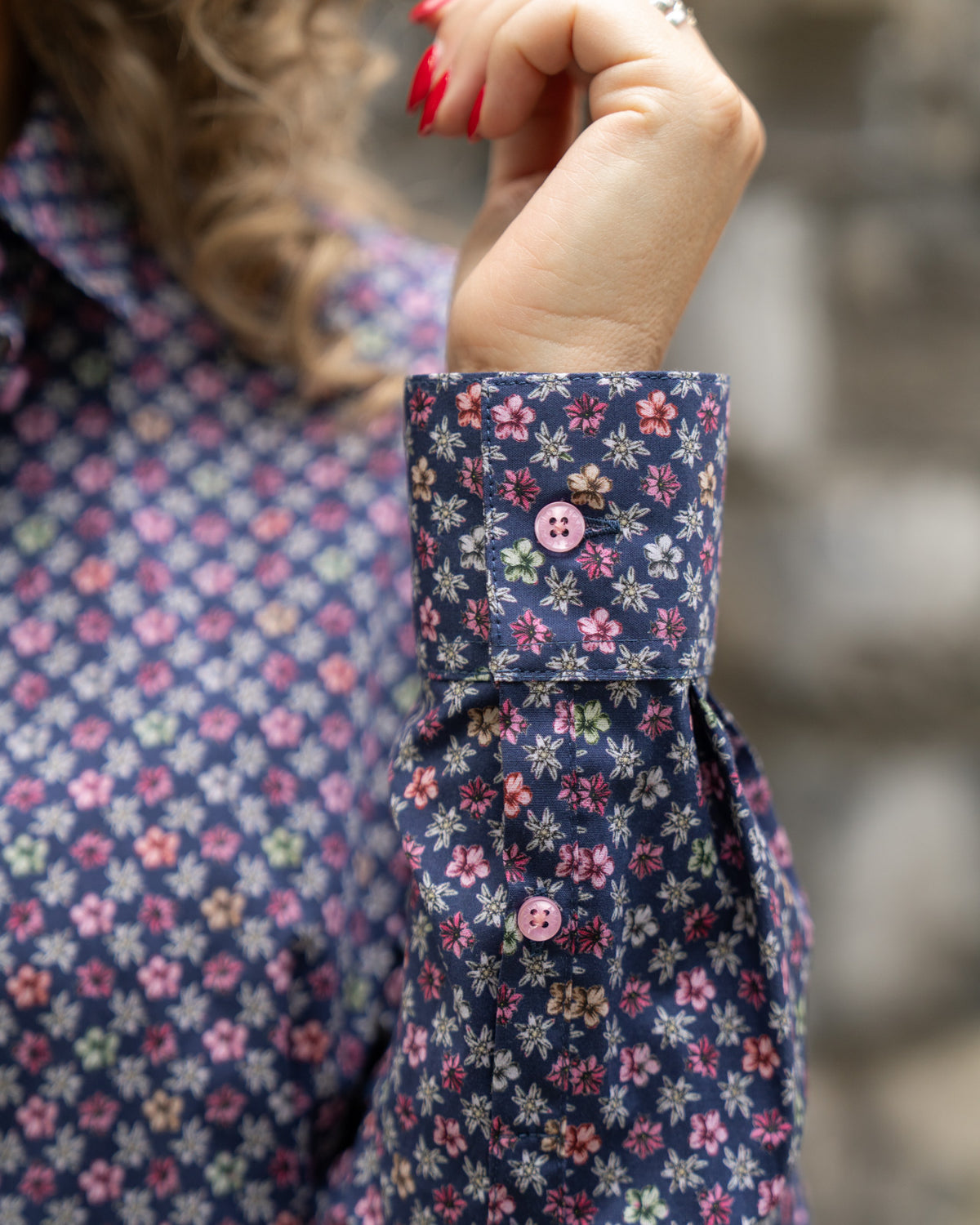 Stretch Bluse SOPHIE mit Edelweiss Print (2548D-S)