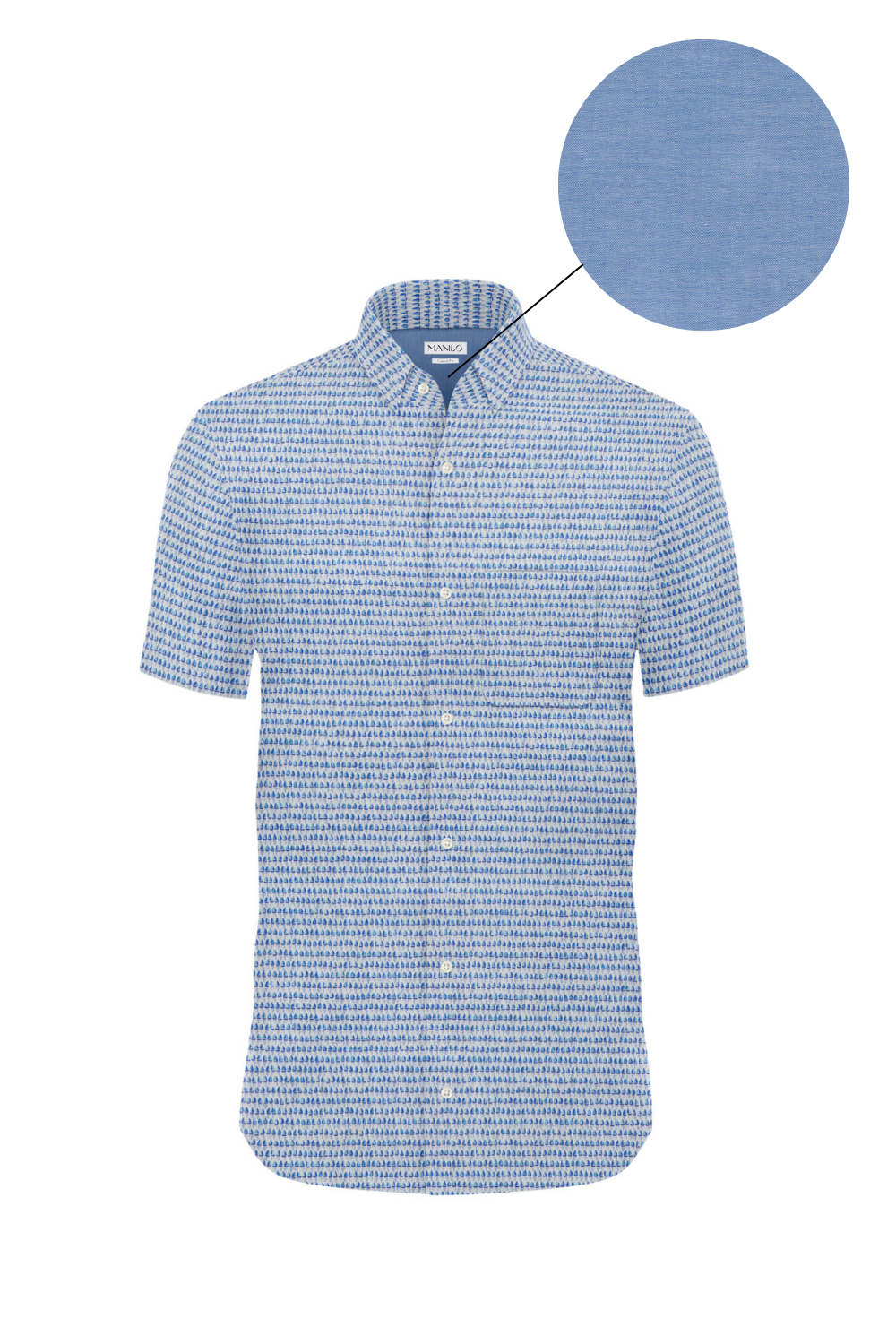 Casual shirt with sailing ship print (Art. 2527-C-KA)