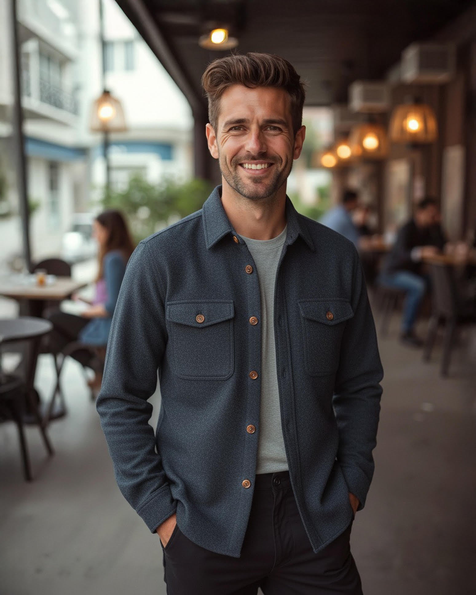 Overshirt in Blau (Art. 2757-OS)