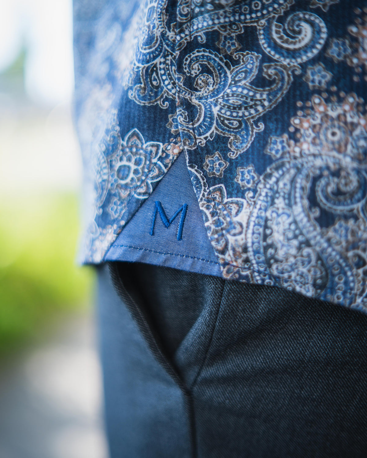 Freizeithemd mit Paisleymuster in Blau (Art. 2715-C)