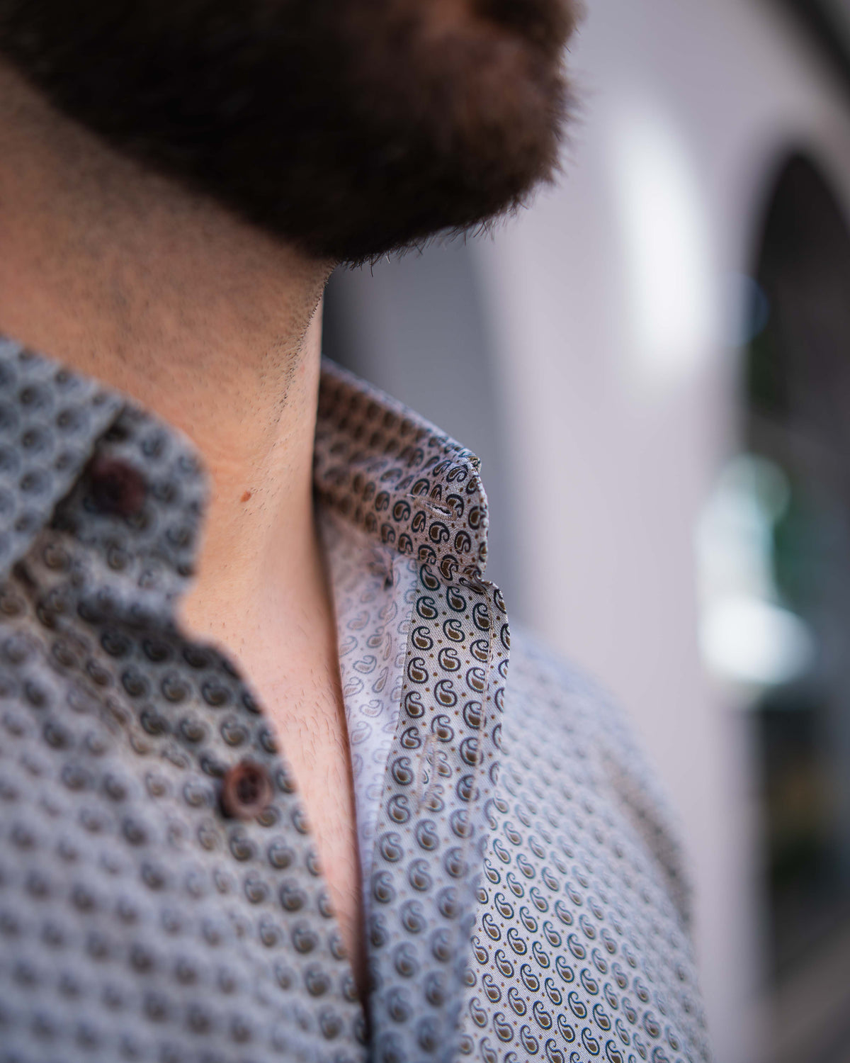 Freizeithemd mit Paisleymuster in Braun/Beige (Art. 2705-C)