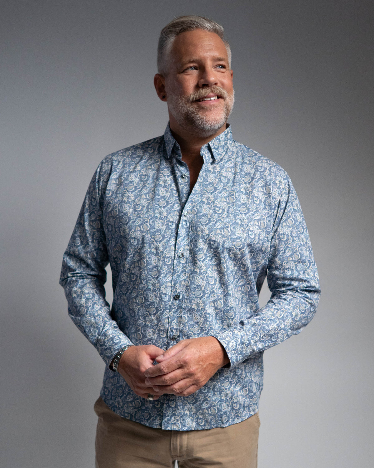 Long-sleeved casual shirt with paisley pattern (Art. 2341-C)