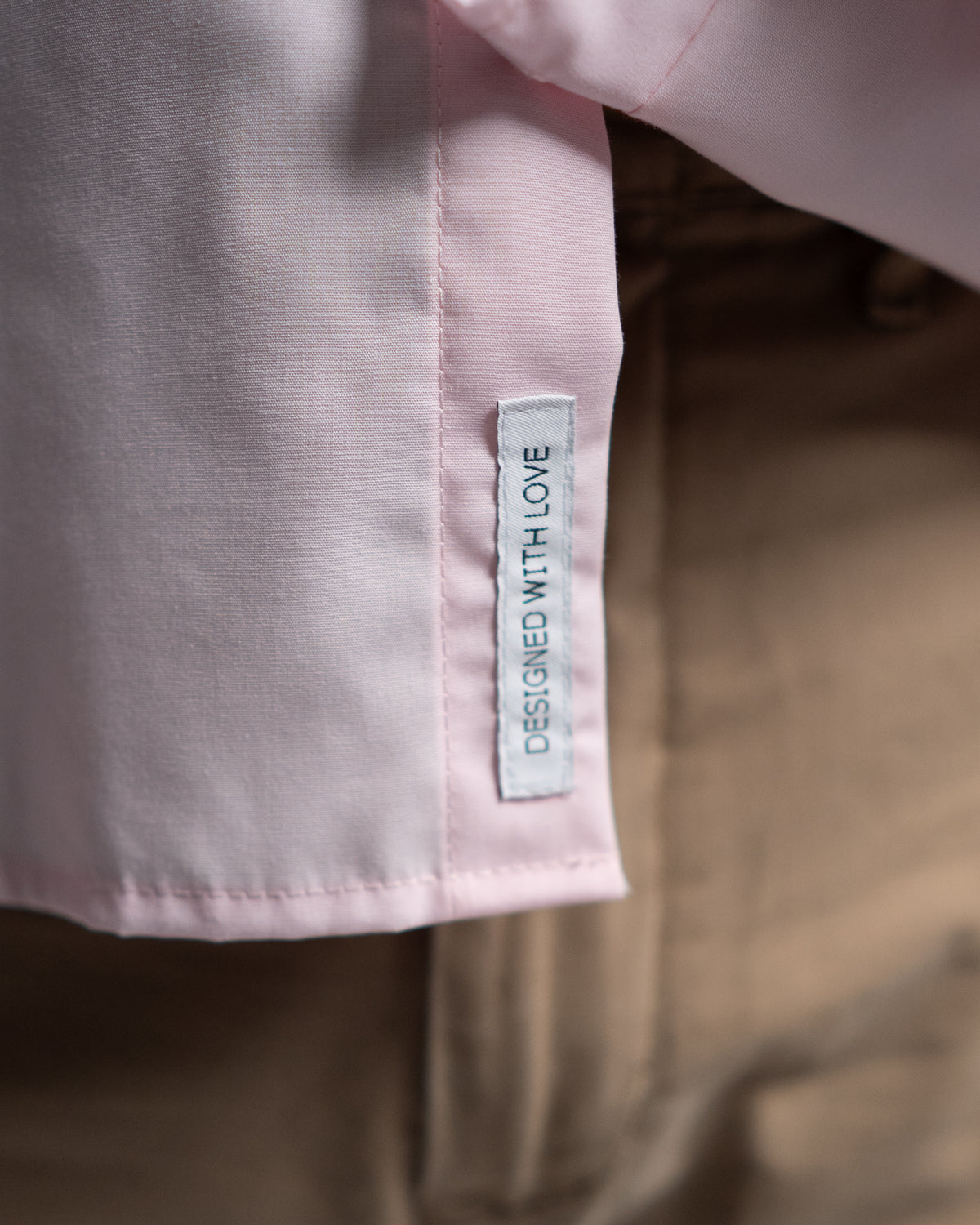 Bügelleichtes Freizeithemd mit Printmuster in Kragen und Manschette in Rosa (Art. 1015-C)