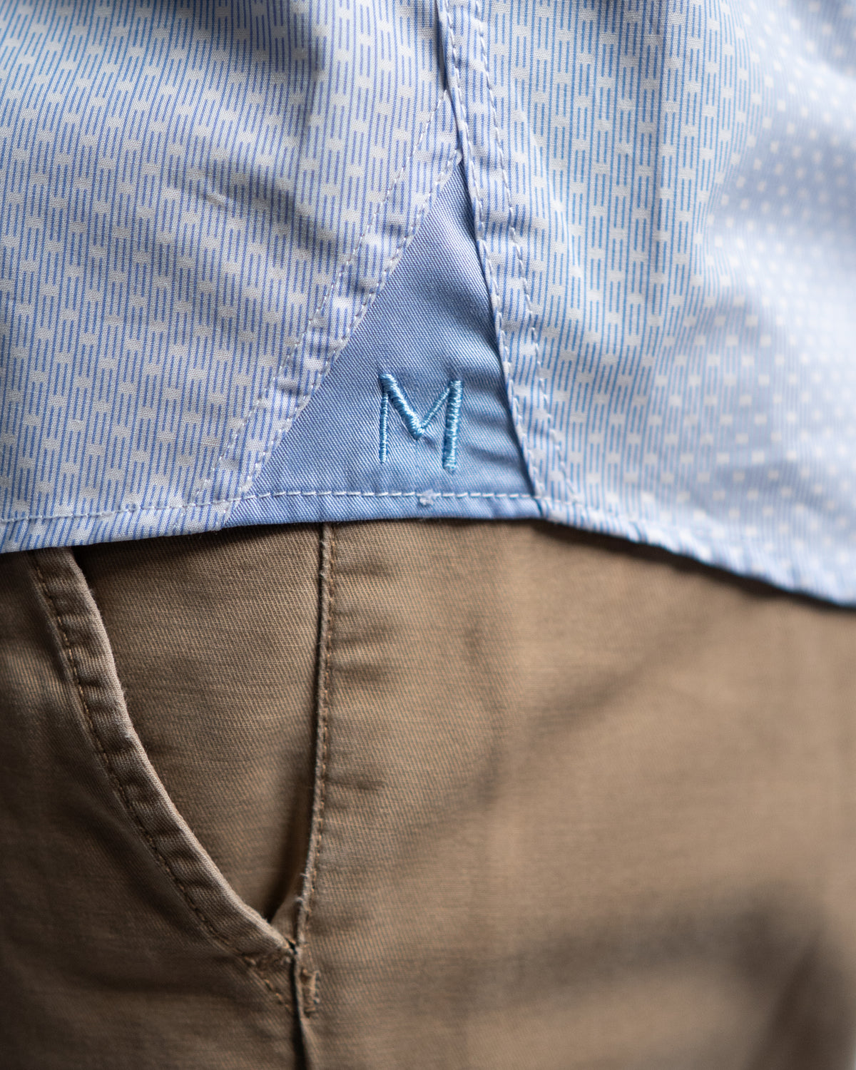 Freizeithemd mit Minimalprint Hellblau (Art. 1163-C)